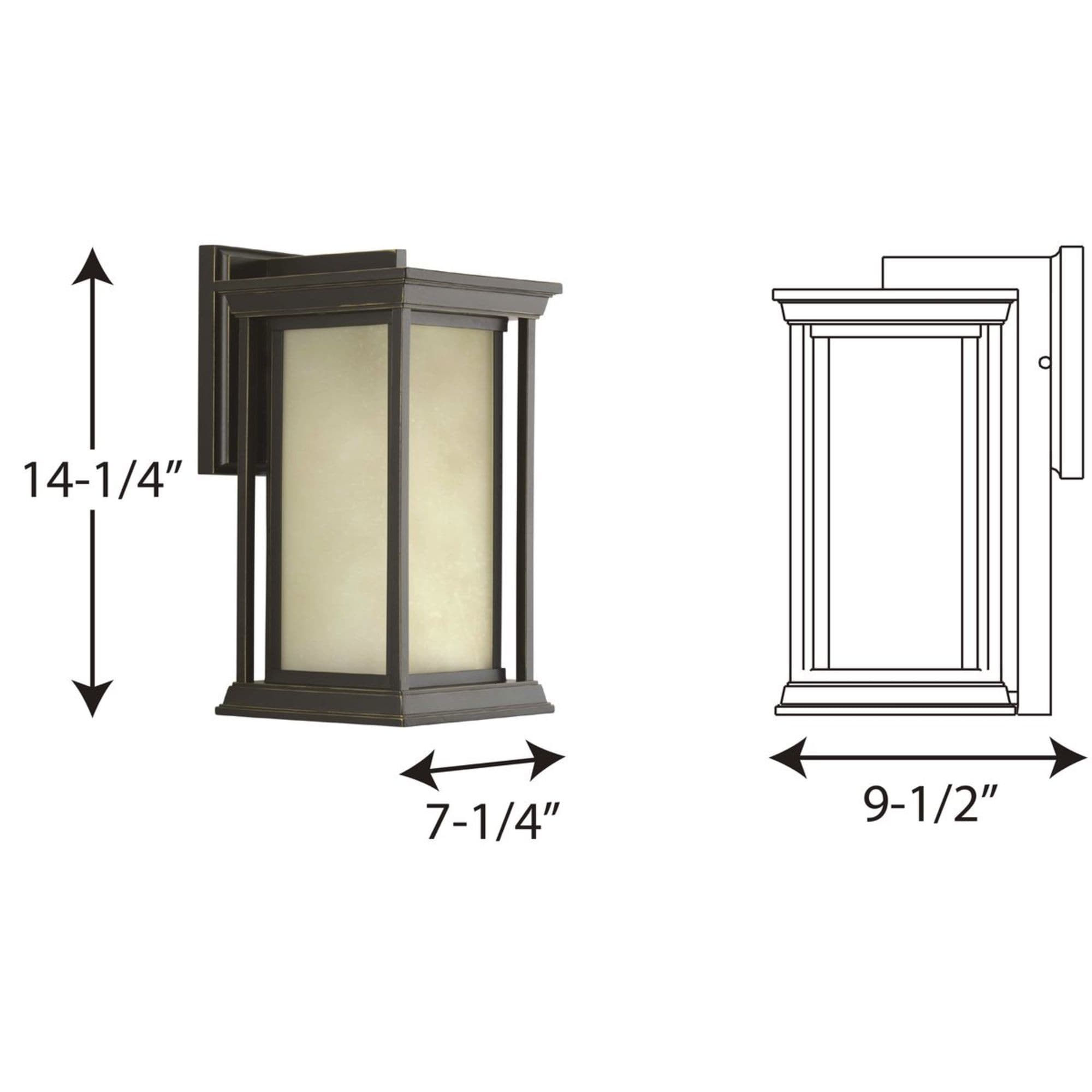 Antique Bronze Craftsman Outdoor Wall Lantern with Linen Glass