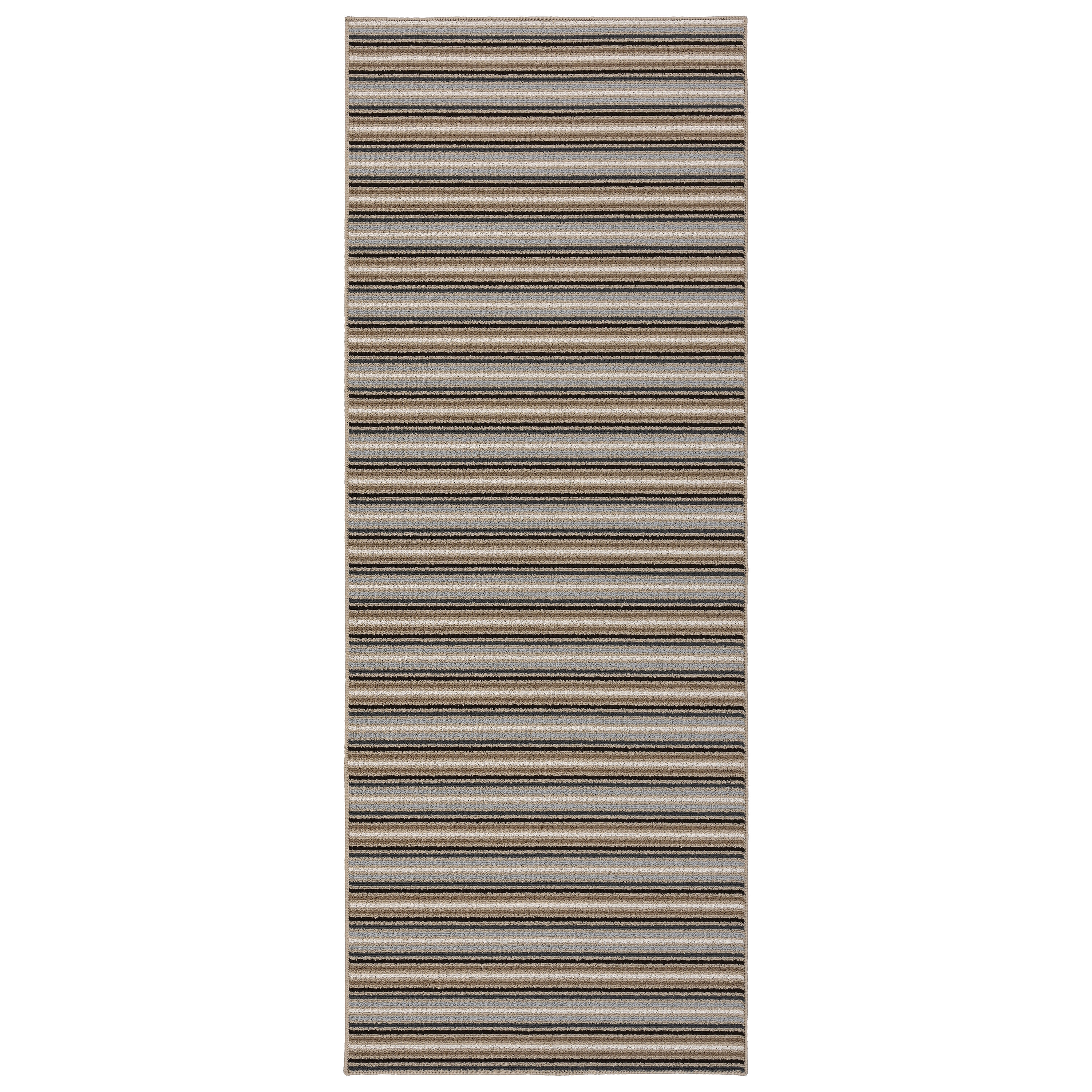 Nantucket Stripe 3x8 Earth Tone Tufted Runner Rug