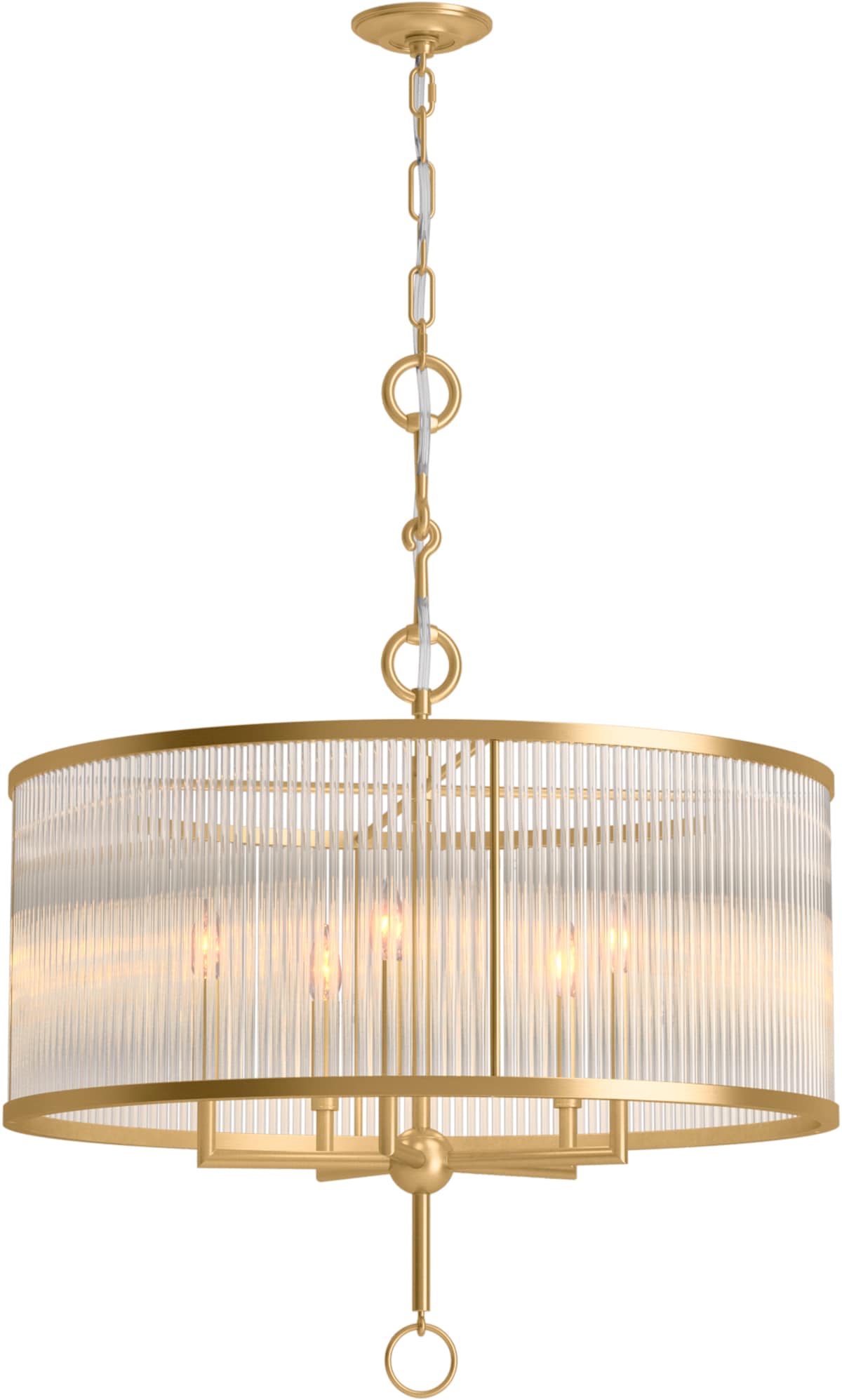 KOHLER 27748-CH05-2GL Terret 5 -Light Brushed Gold Transitional For Use in Dining Rooms, Foyers, Chandelier