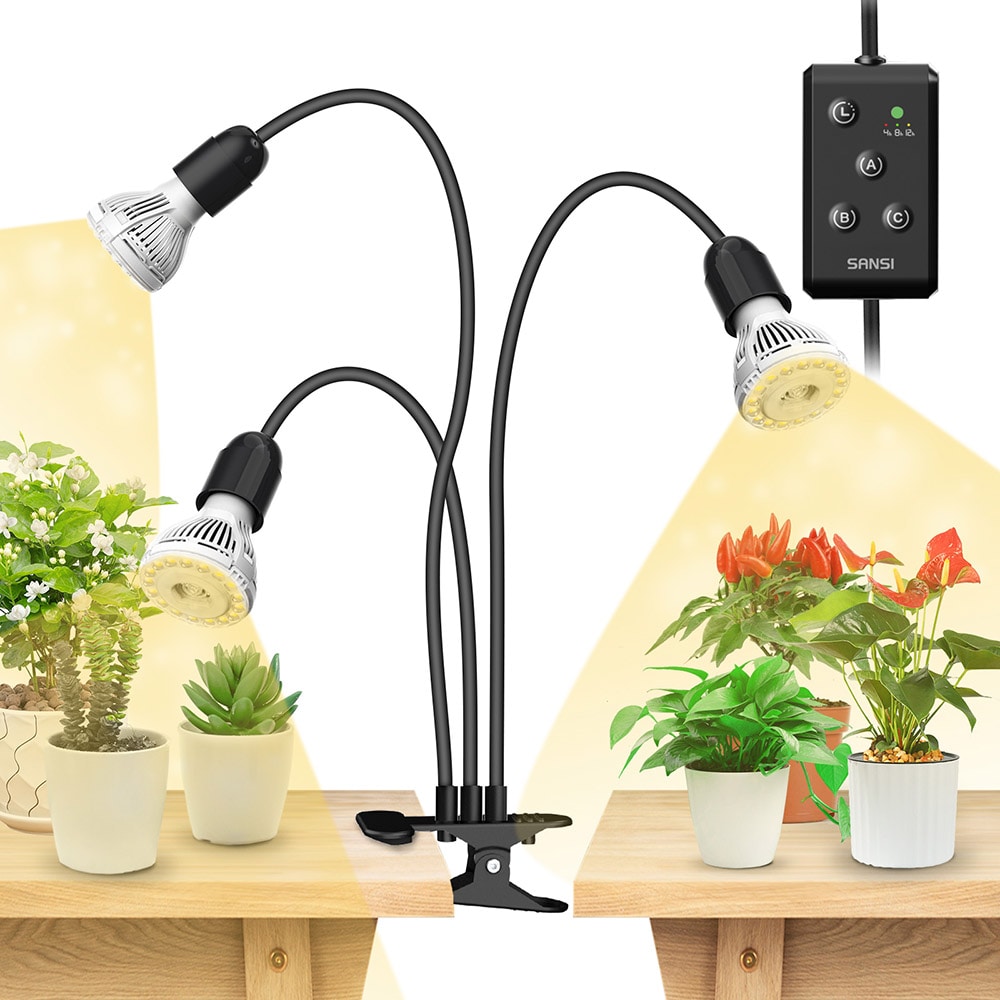 SANSI 7.76-in 3 -Light Black 10 -Watt Full spectrum LED Table grow lamp #01-03-001-021013