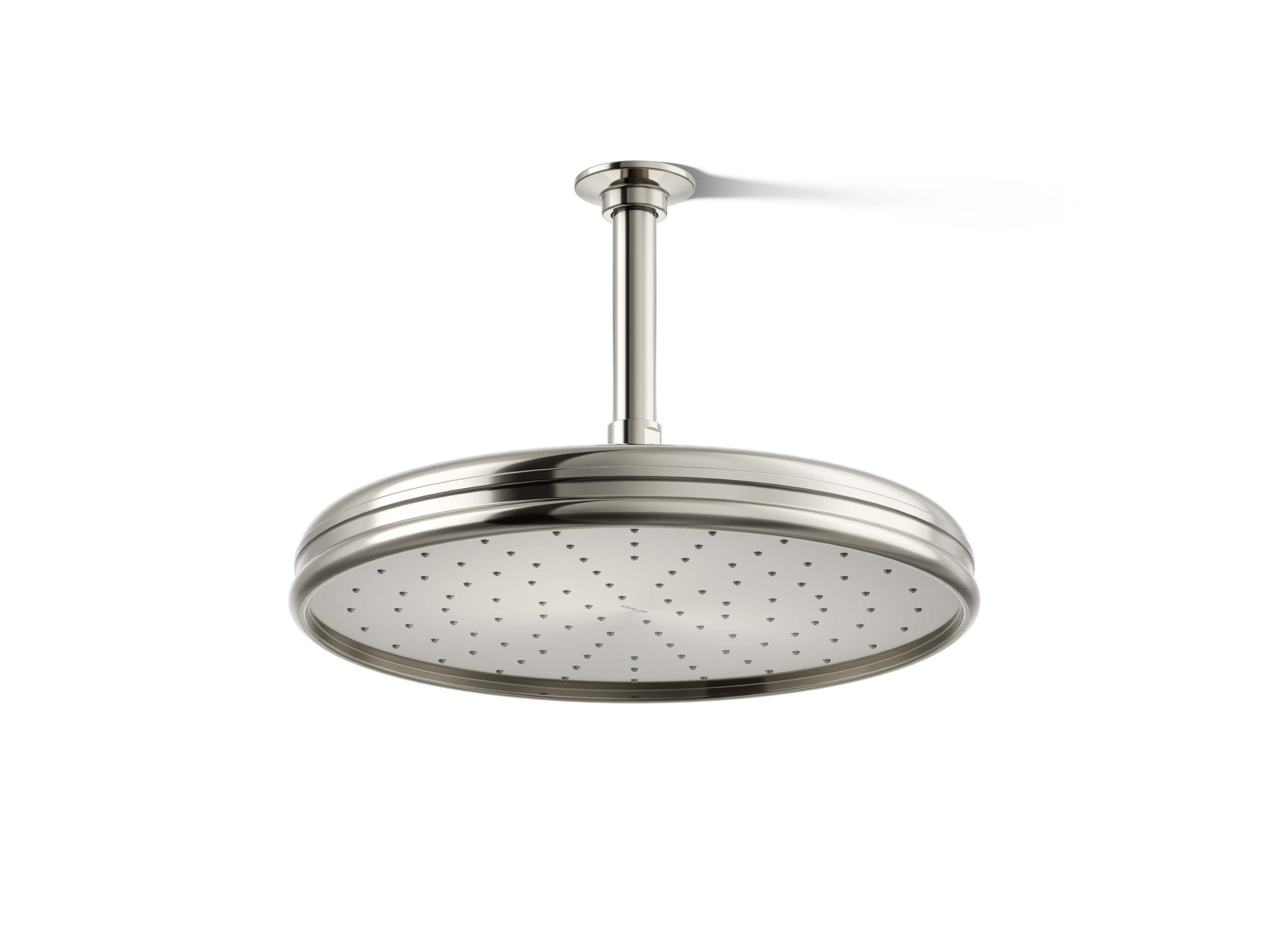 KOHLER 13694-SN Traditional 1.0 -Spray Vibrant polished nickel 12.4375-in Round Fixed Rain Shower Head 2.5 GPM