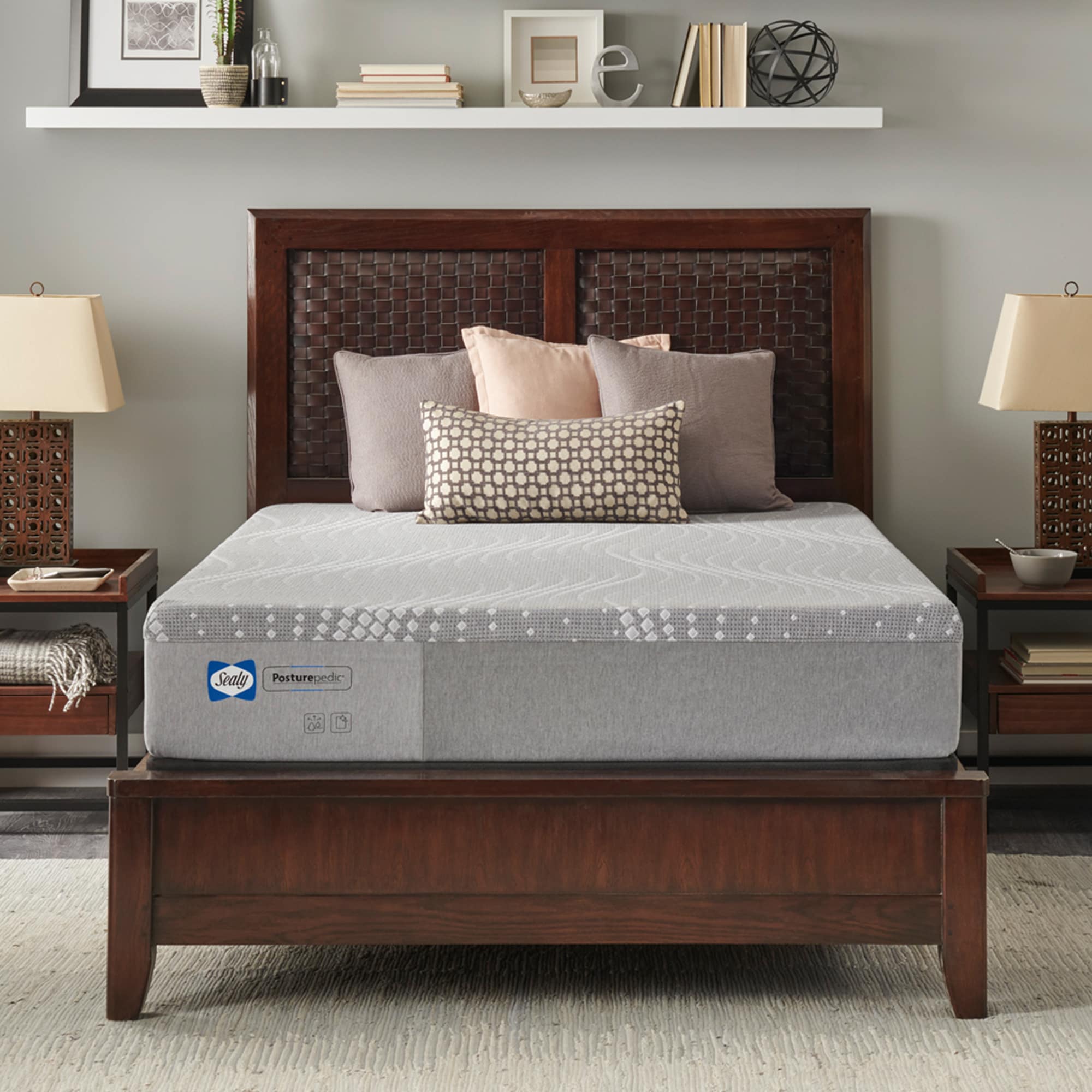 11-in Firm Queen Gel Memory Foam Mattress in a Box in Gray | - Sealy 52816751