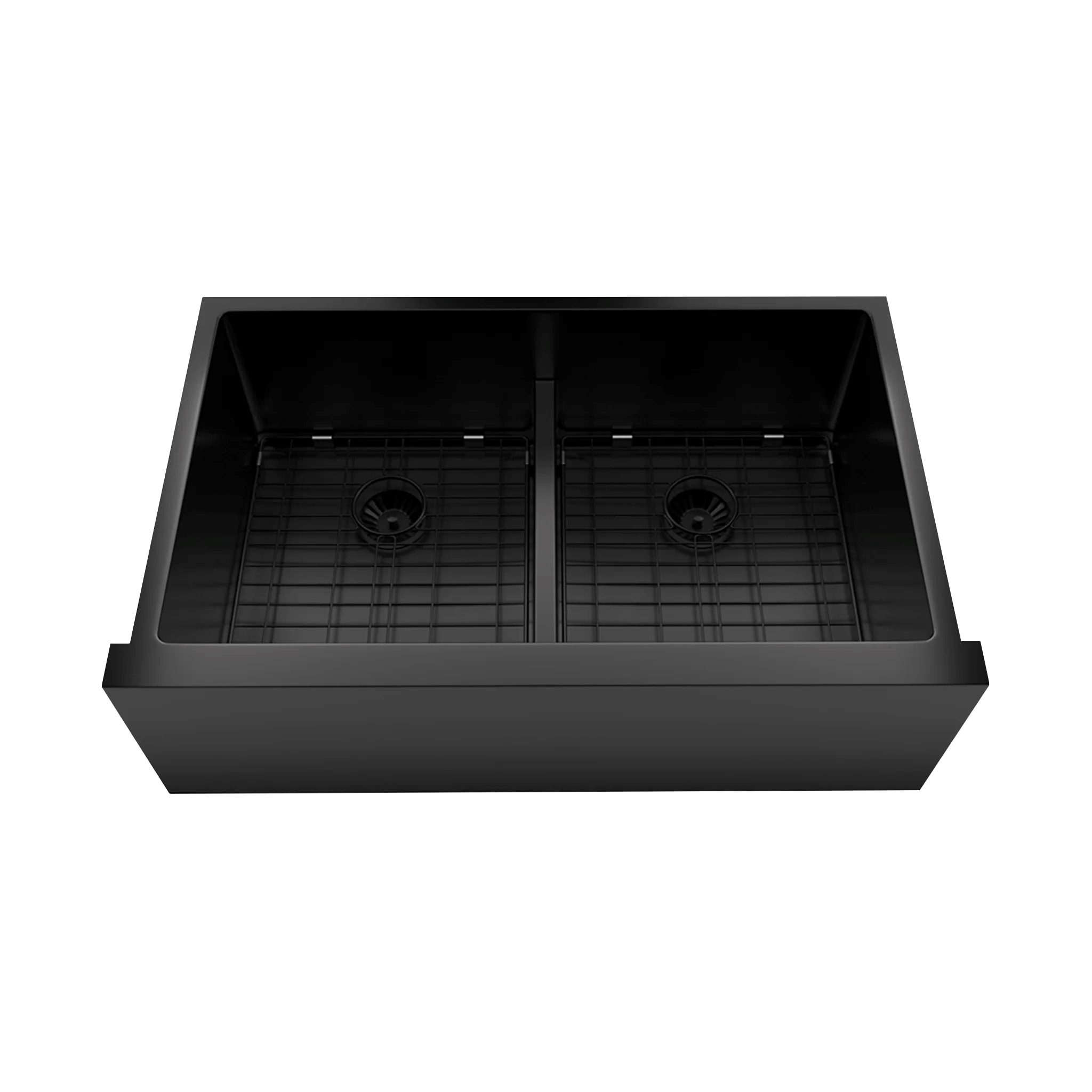 Valley Bath and Kitchen SYLVAN3320ADBGM Farmhouse apron front 32.5 x 20 Stainless steel Double equal bowl 16 -Gauge Kitchen Sink