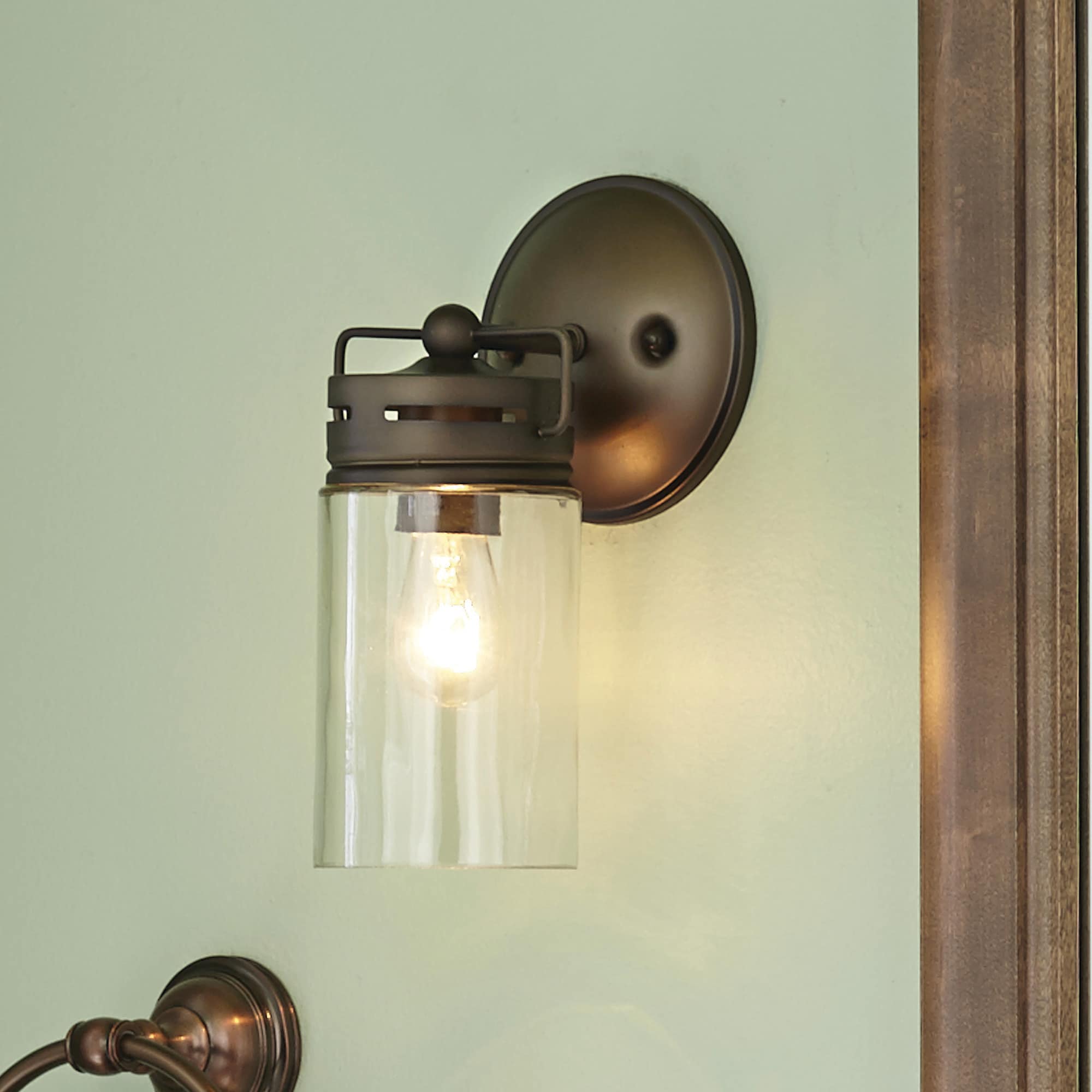 Vallymede 5-in 1-Light Antique Bronze Farmhouse Vanity Light | - allen + roth B10064