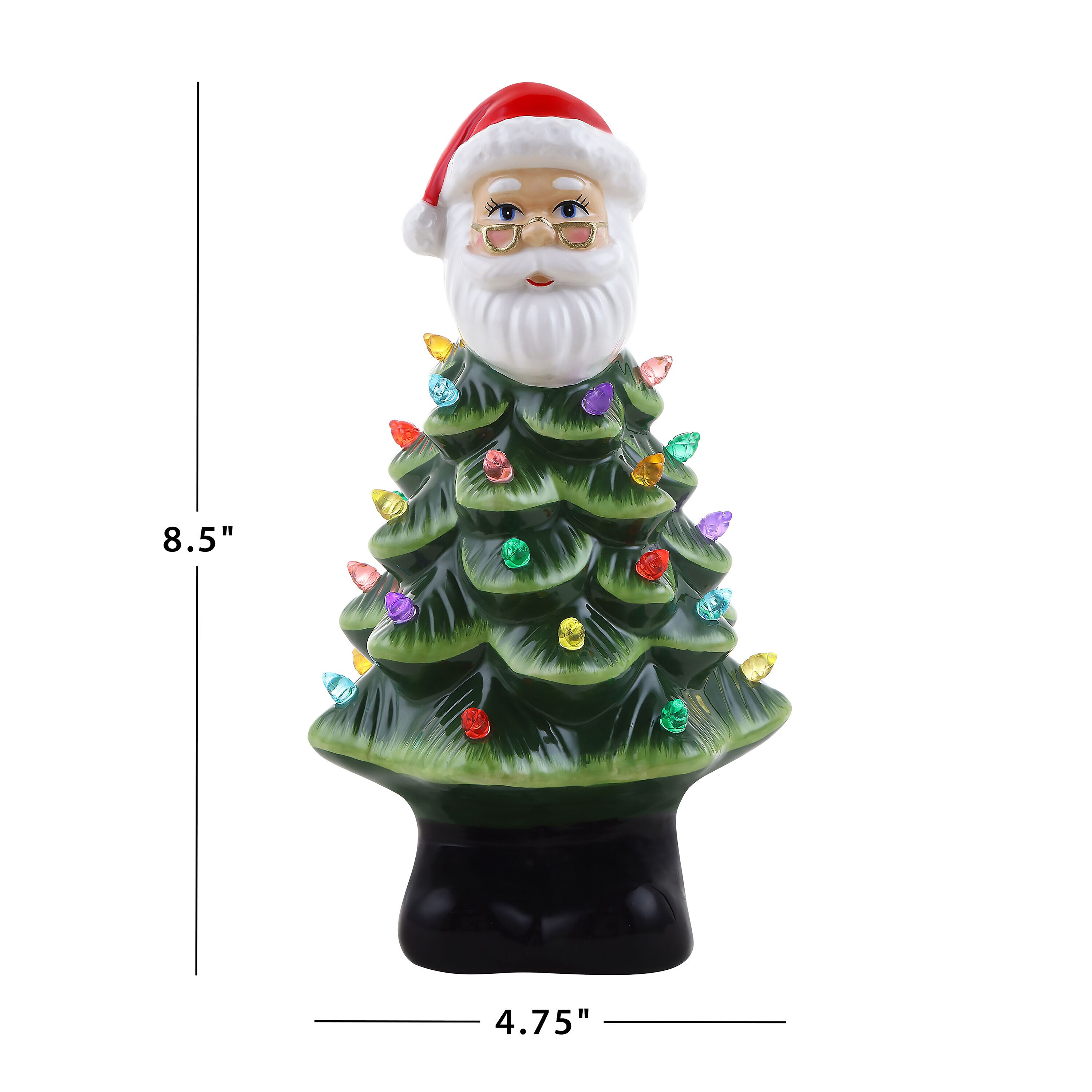 Mr. Christmas 8.5 Nostalgic Ceramic Santa Tree Green
