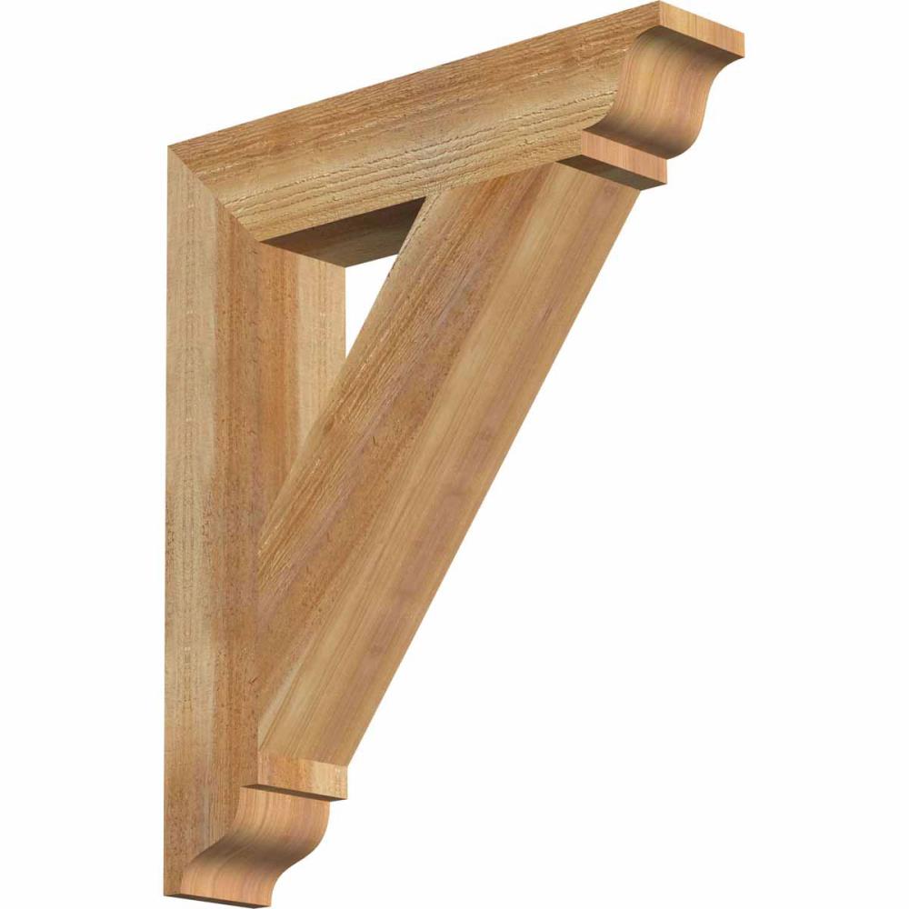 Ekena Millwork BKT04X20X24TRA01RWR Traditional traditional rough sawn 4-in x 20-in x 24-in Western red cedar Brown Wood Standard bracket