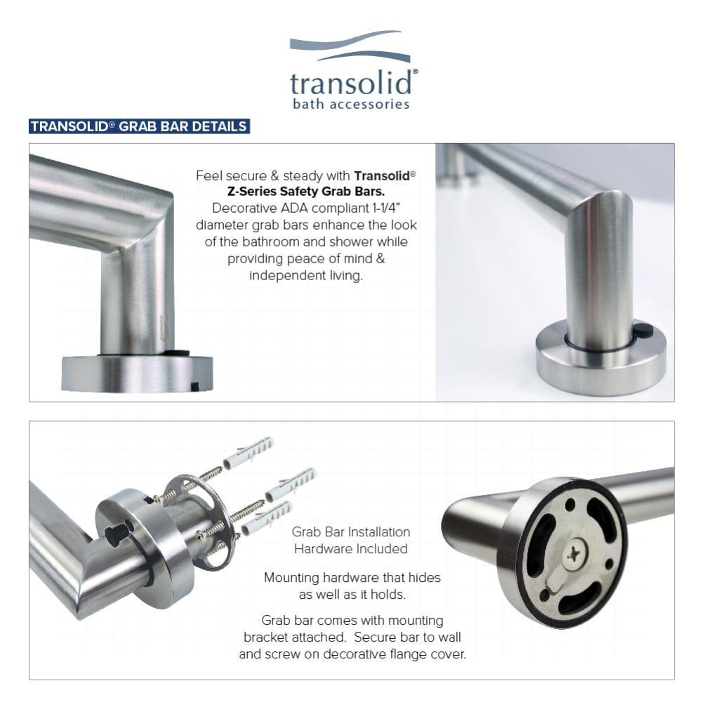 Transolid Z-Series 17.71-in Brushed Stainless Wall Mount ADA