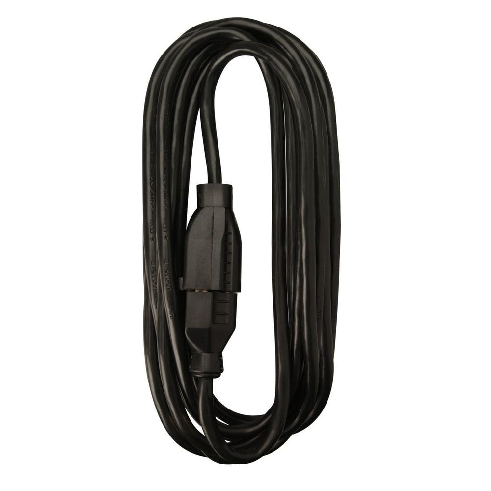 Woods 25-ft 16/3 3 Prong Black Indoor SJTW Medium Duty General ...