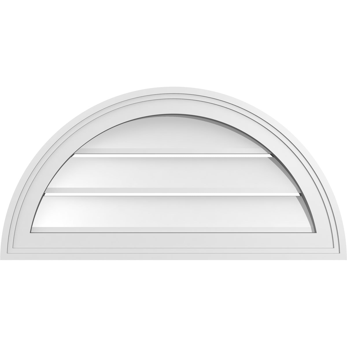 Ekena Millwork GVPHR26X1302SF 26-Inches x 13-Inches Off-white Half round PVC Gable Louver Vent