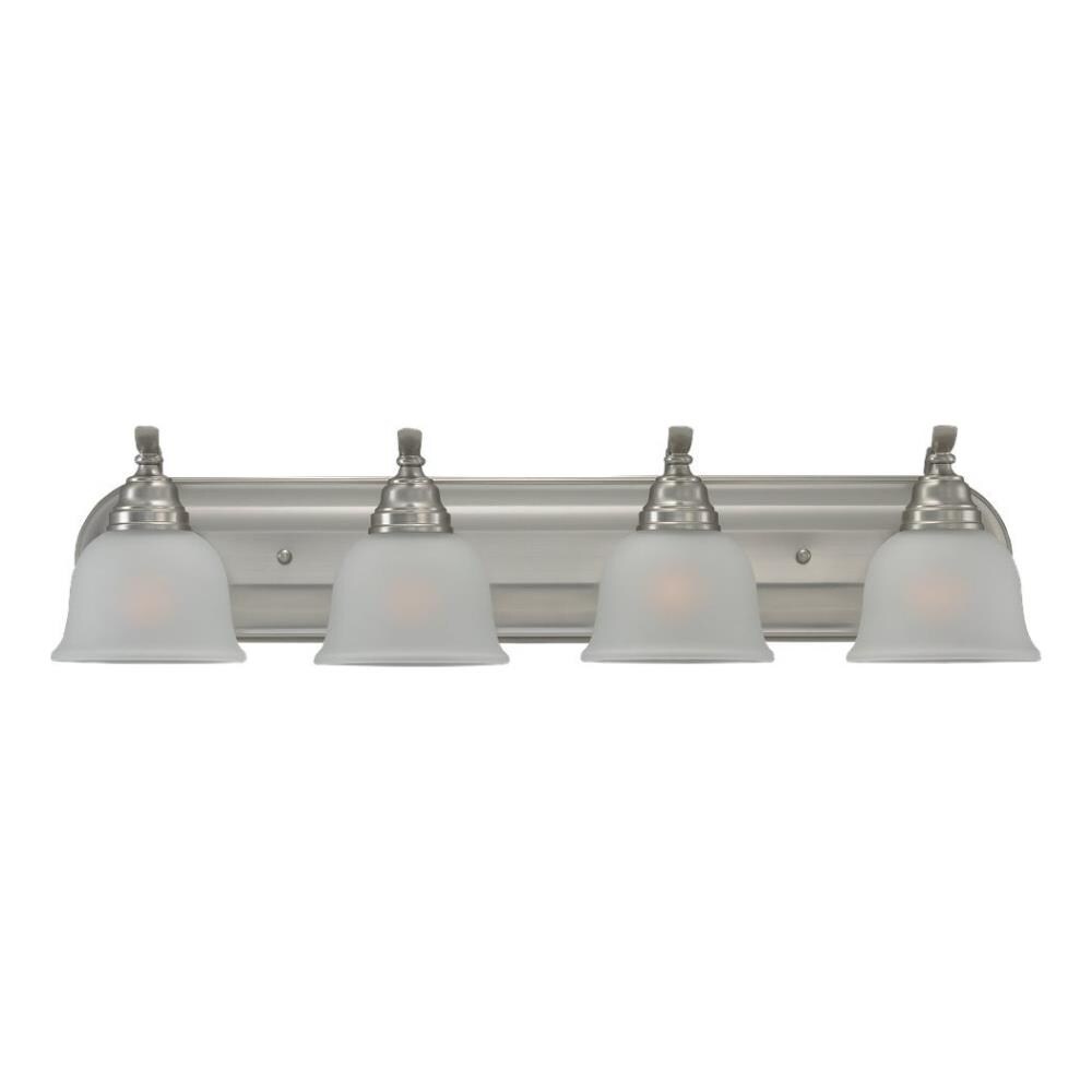 Sea Gull Lighting Wheaton Brushed Nickel Transitional Etched Glass Bell Pendant Light