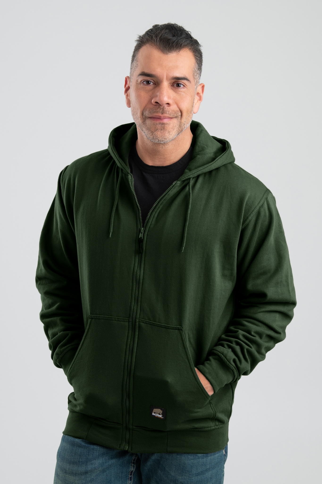 BERNE APPAREL SZ101GNR520 Men's Green Fleece Hooded Insulated Hooded jacket ( XX-large )