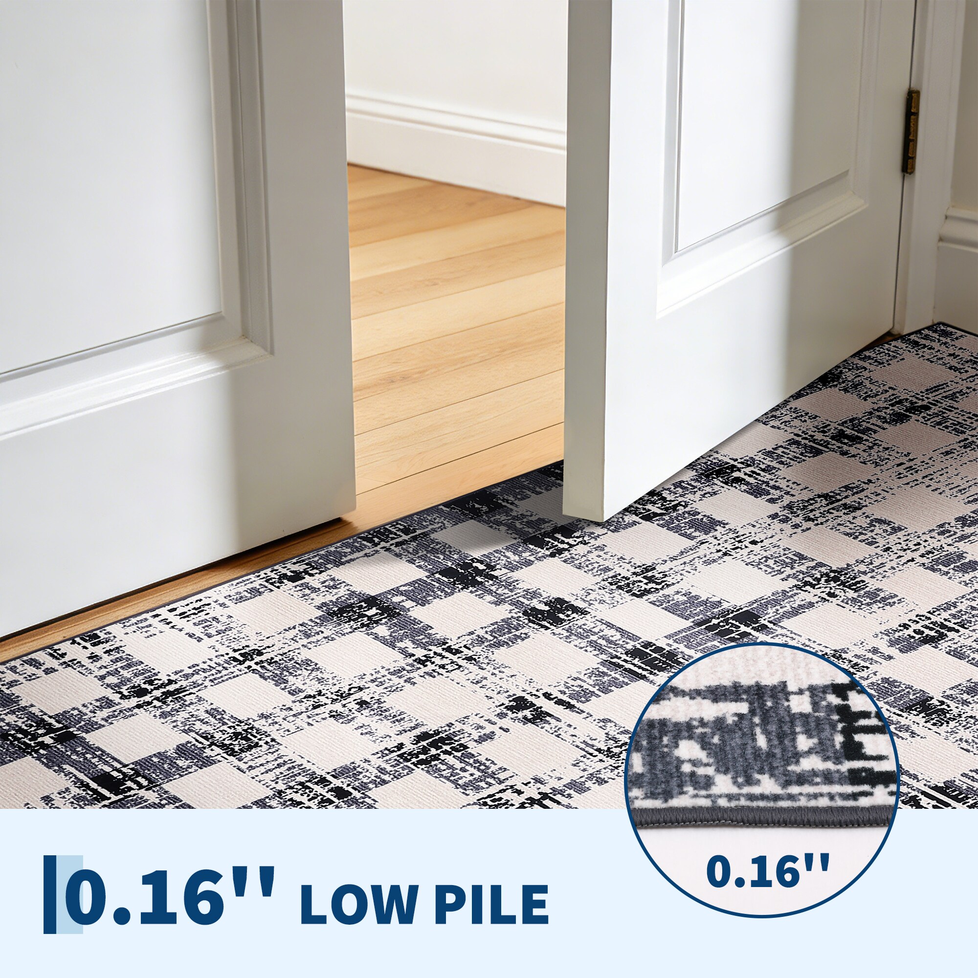 IdealHouse Modern Checkered Area Rug 8x10ft Washable Non Slip Low Pile ...