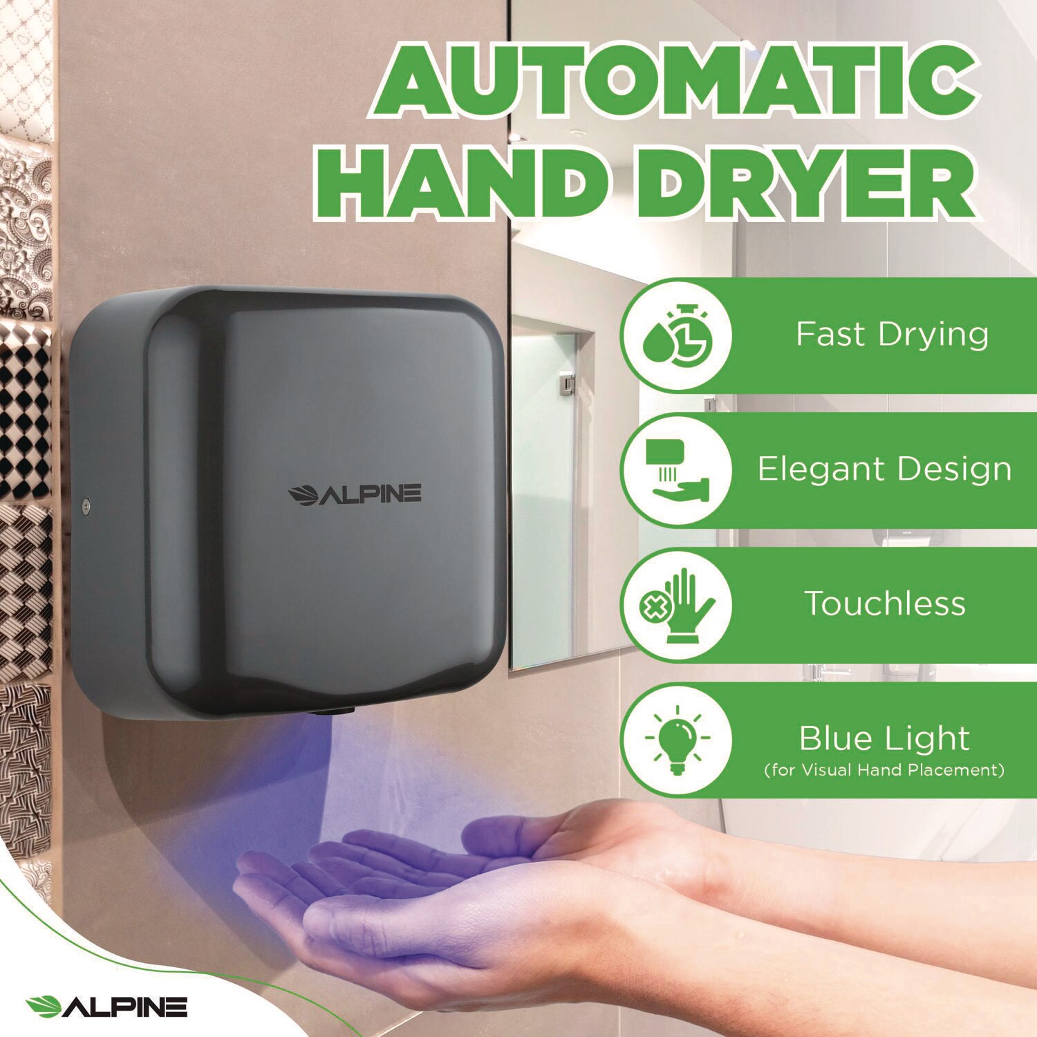 Alpine Industries ESNALHALP40010GRY Commercial-Hand-Dryers - View #3