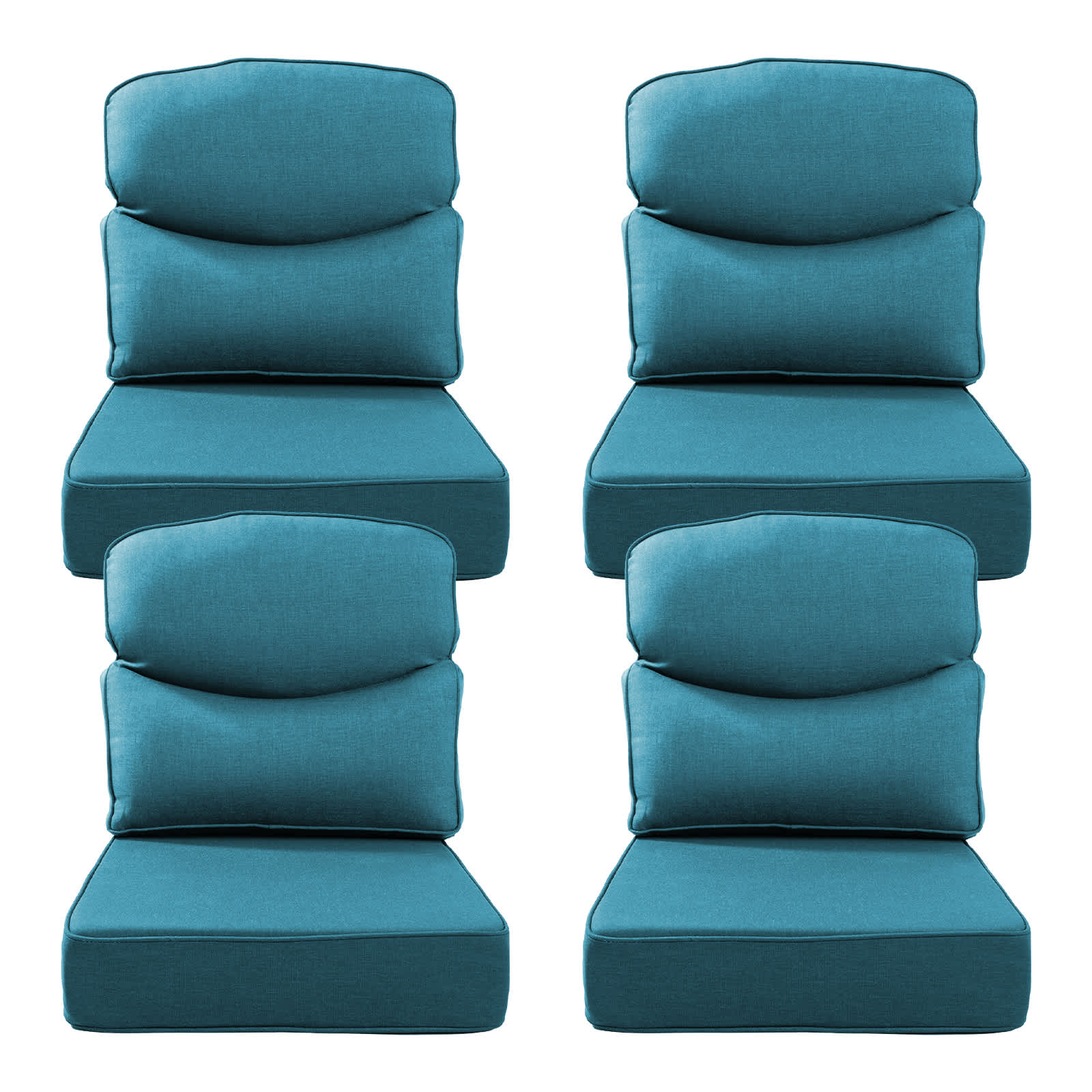 Rilyson 22-in x 24-in 8-Piece Peacock Blue Deep seat patio chair cushion