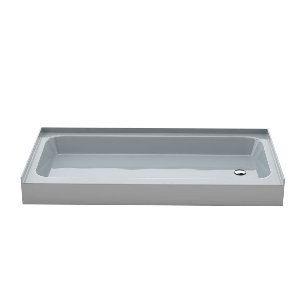 Swiss Madison - Voltaire 60 x 30 Shower Pan Base with Right Drain in Glossy Gray