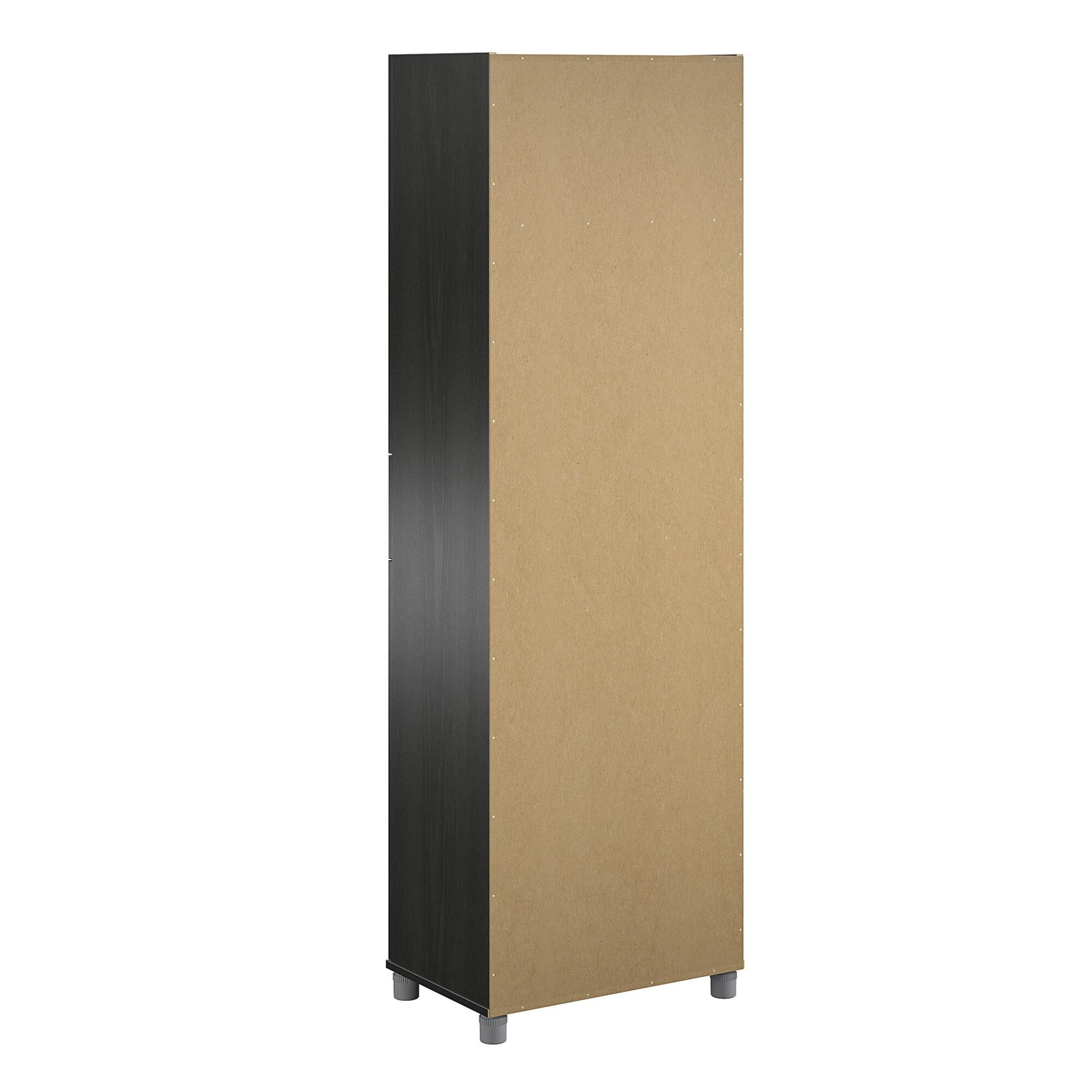 Camberly Nightfall Black Oak 4-Door Storage Cabinet with Drawer