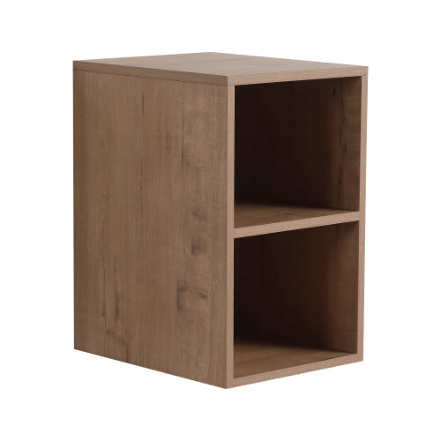 BBLLWJ 12 Inch Small Wall Mounted Storage Shelves 2 Compartment Open Cube Cabinet Plywood Imitative Oak for Bathroom Living Room Entryway Wall Storage Organizer