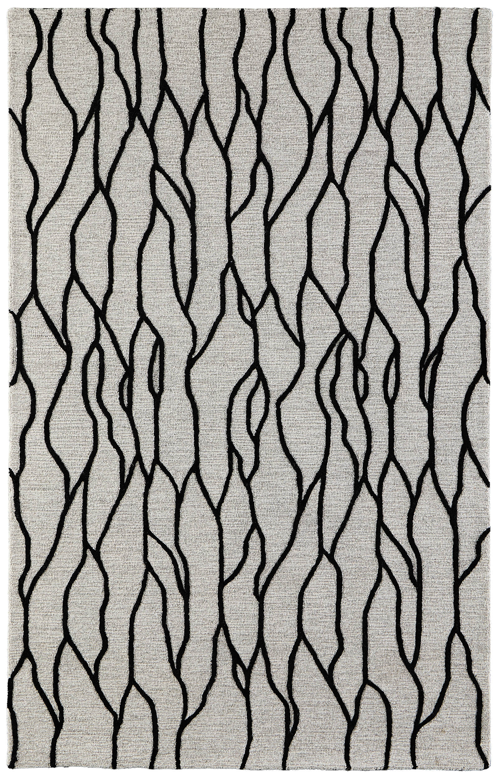 Room Envy 742R8734BLKTPEE10 Fadden 5 x 8 (ft) Tufted Wool Taupe/Noir Black Rectangular Indoor Abstract Mid-Century Modern Area rug