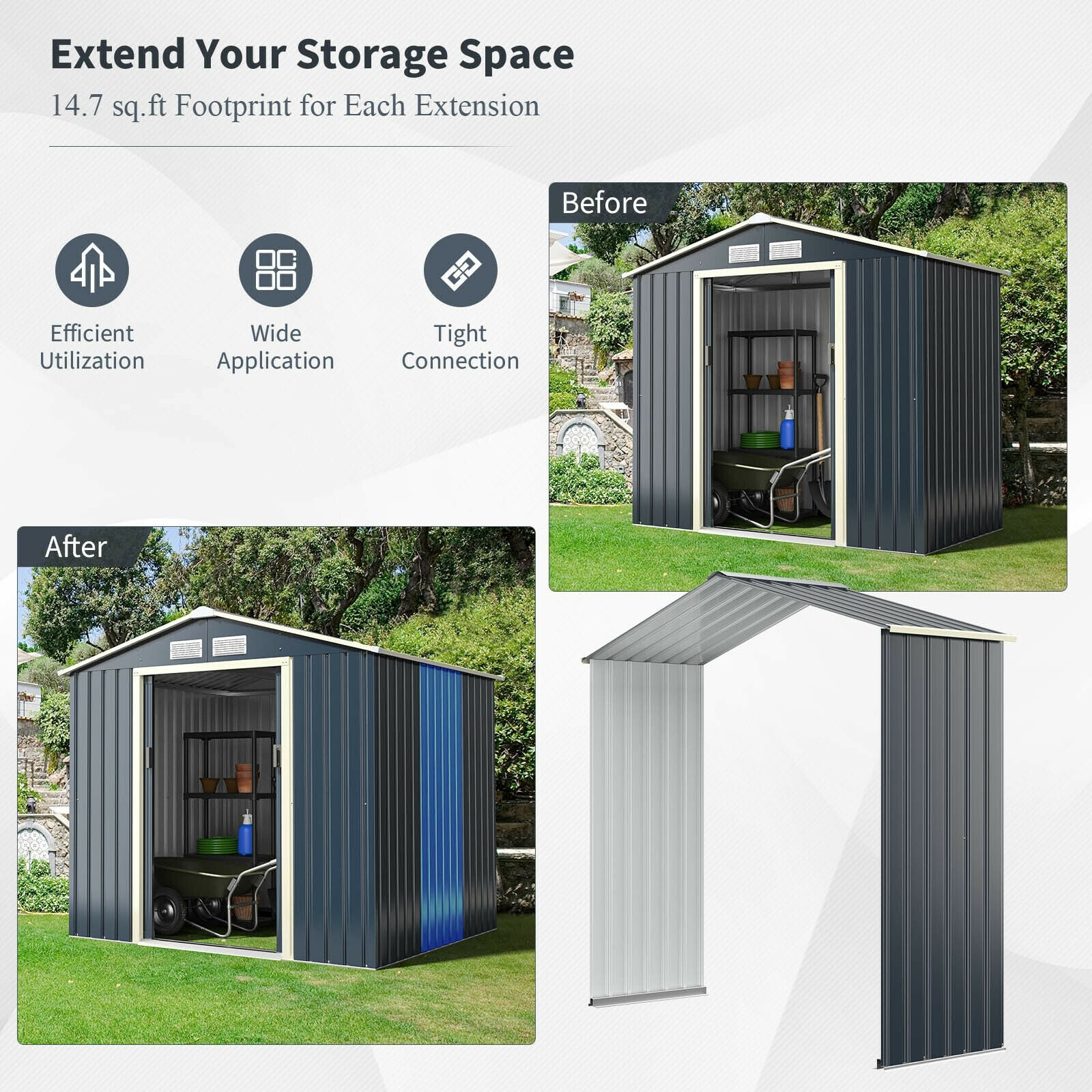 WELLFOR OCS3731GR-A Storage-Building-Expansion-Kit - View #3