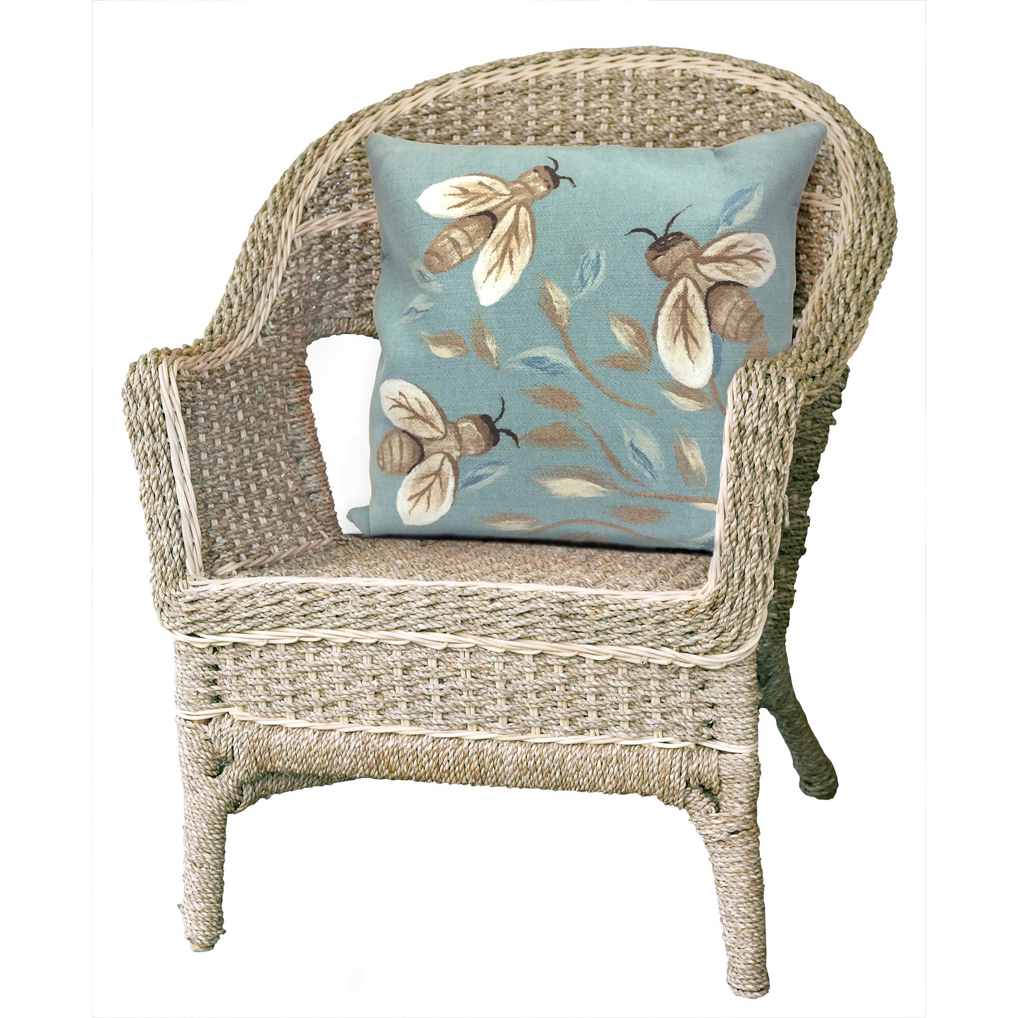 Liora Manne 7SC2S431804 Visions III 20-in x 20-in Aqua Square Indoor Decorative Pillow