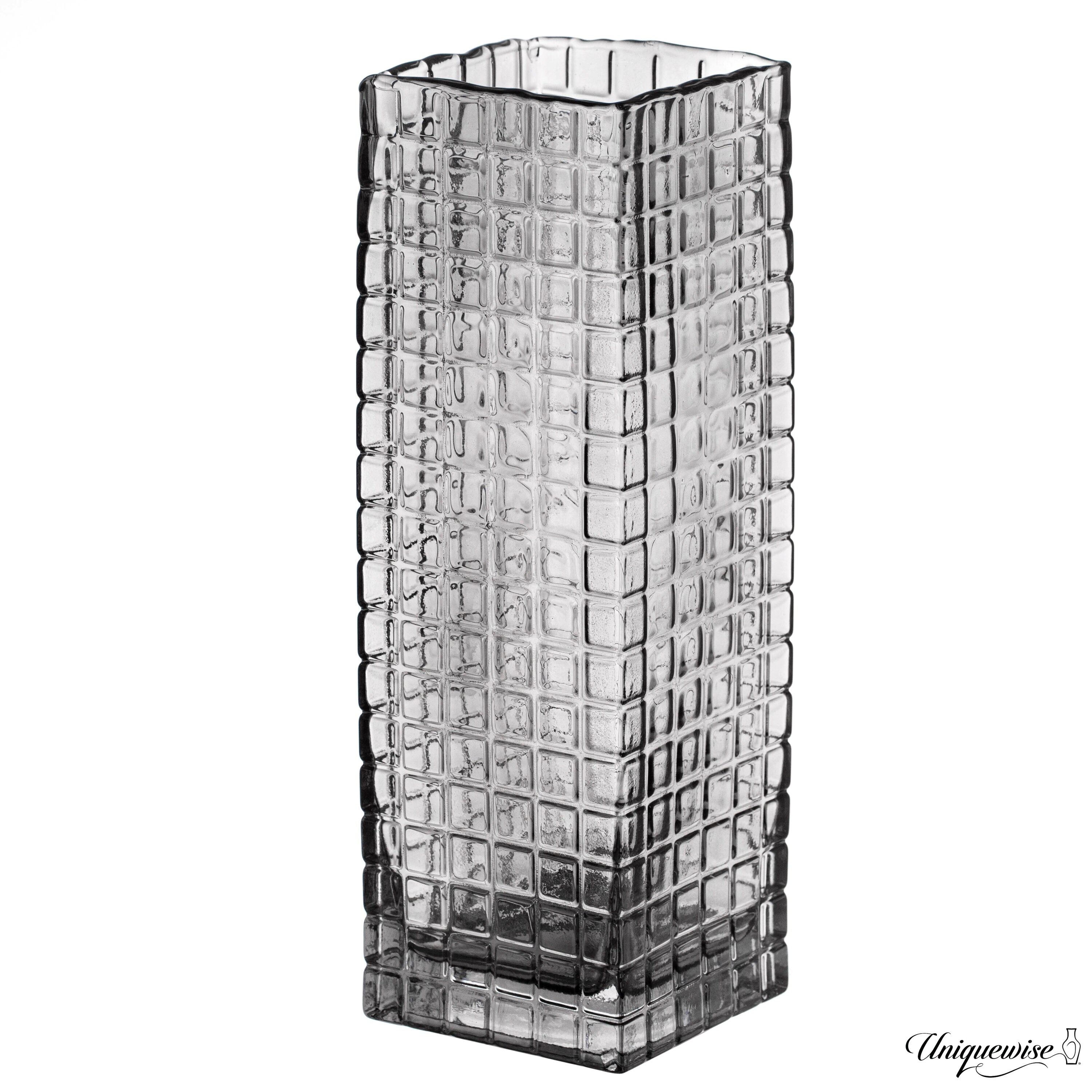 Uniquewise QI004738.GY.L Gray Glass Modern Vase