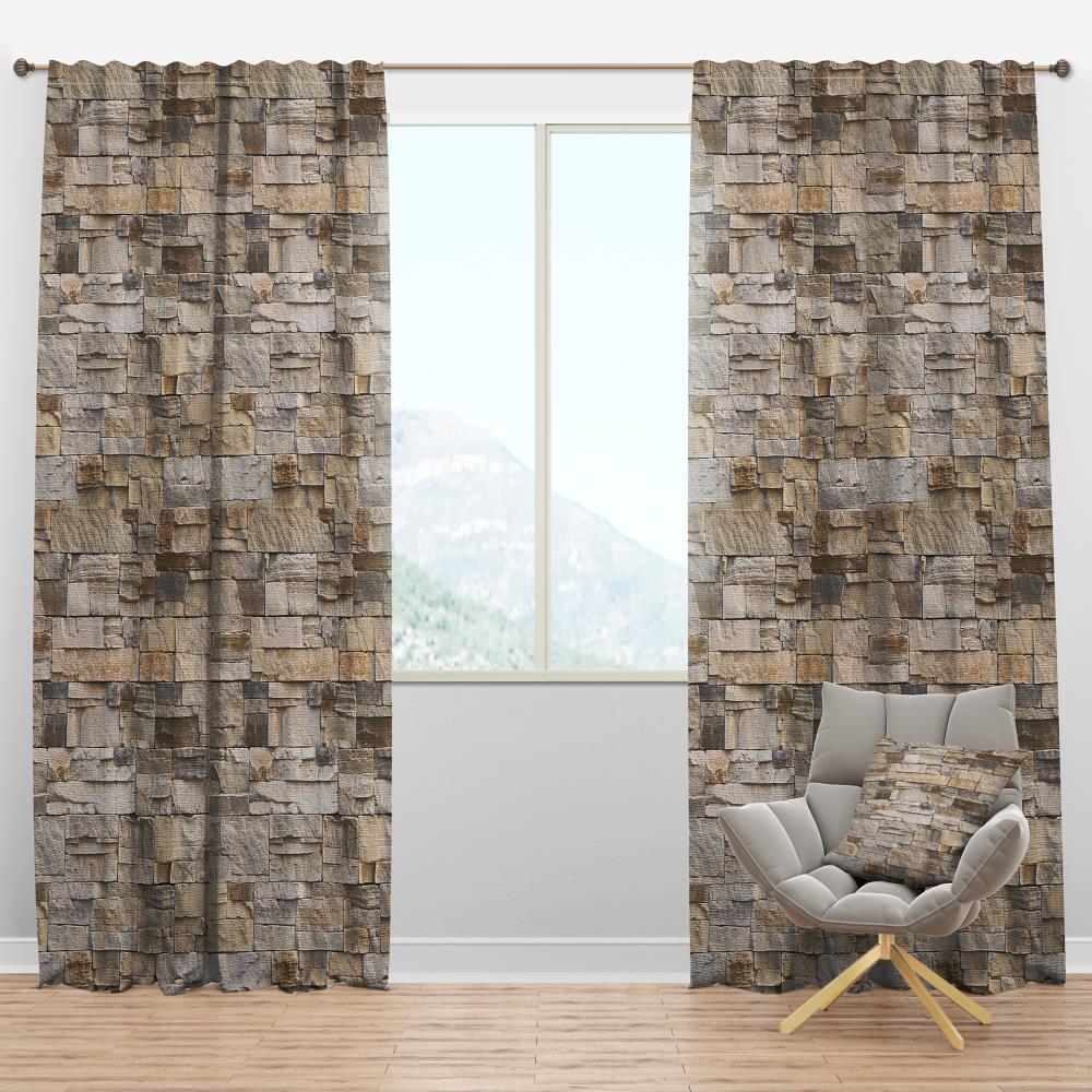 Designart CTN19083-52-120 120-Inches Yellow and Gold Room darkening Thermal lined Rod pocket Single curtain panel
