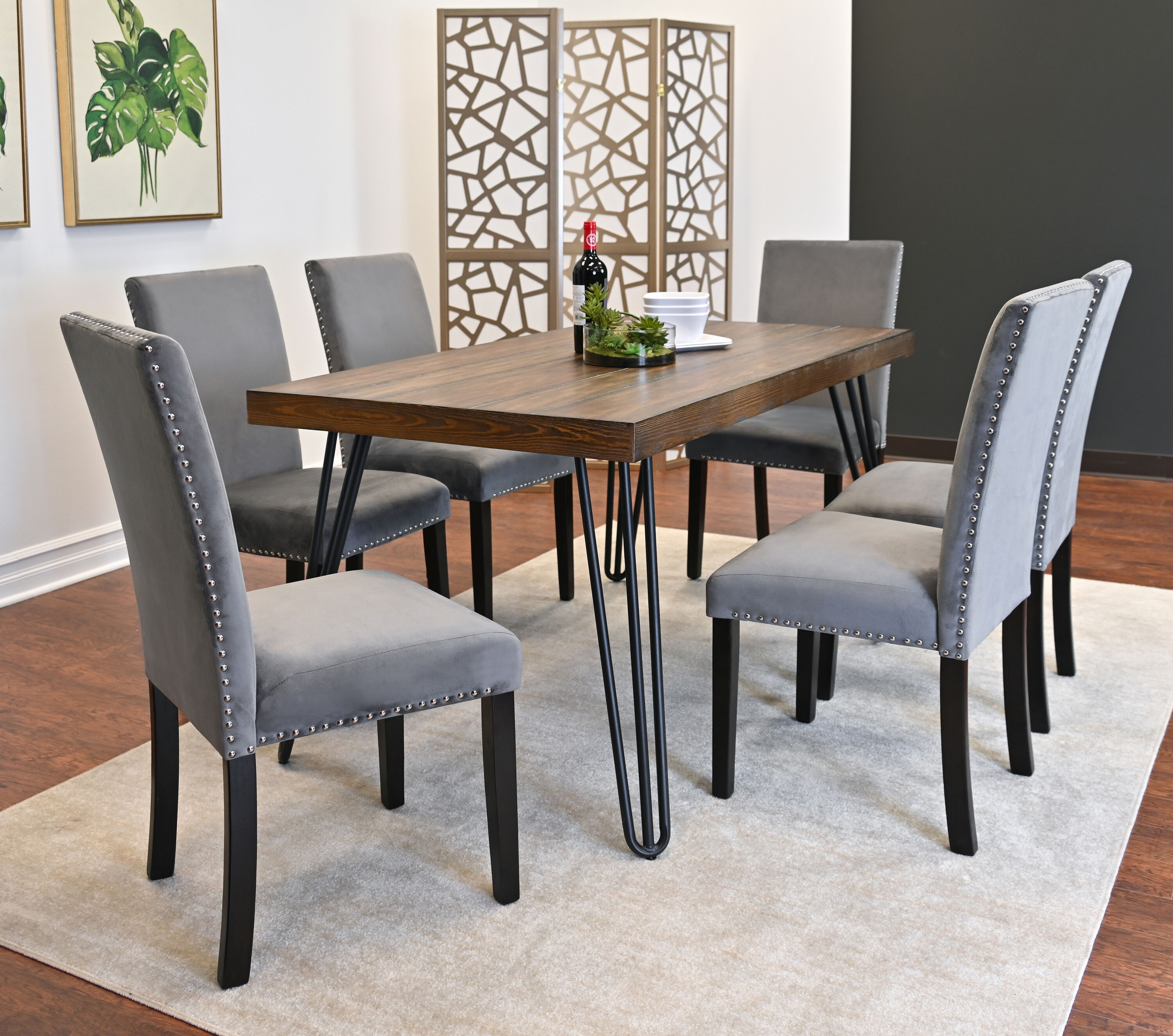 Roundhill Furniture T8741-C262GYX3 Dining-Sets - View #3