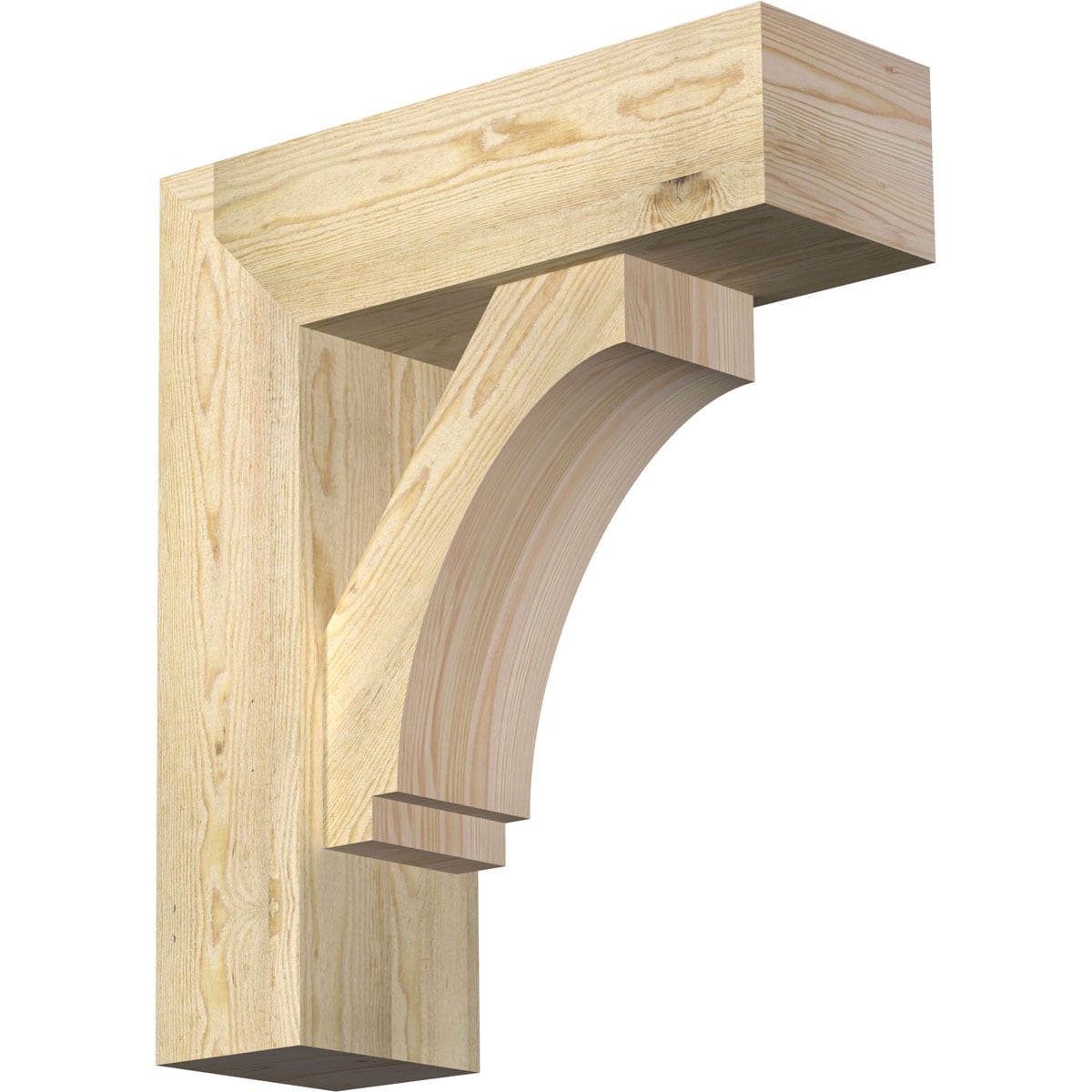 Ekena Millwork 1462875 Imperial block rough sawnbracket with offset brace 8-in x 24-in x 28-in Douglas fir Brown Wood Standard bracket