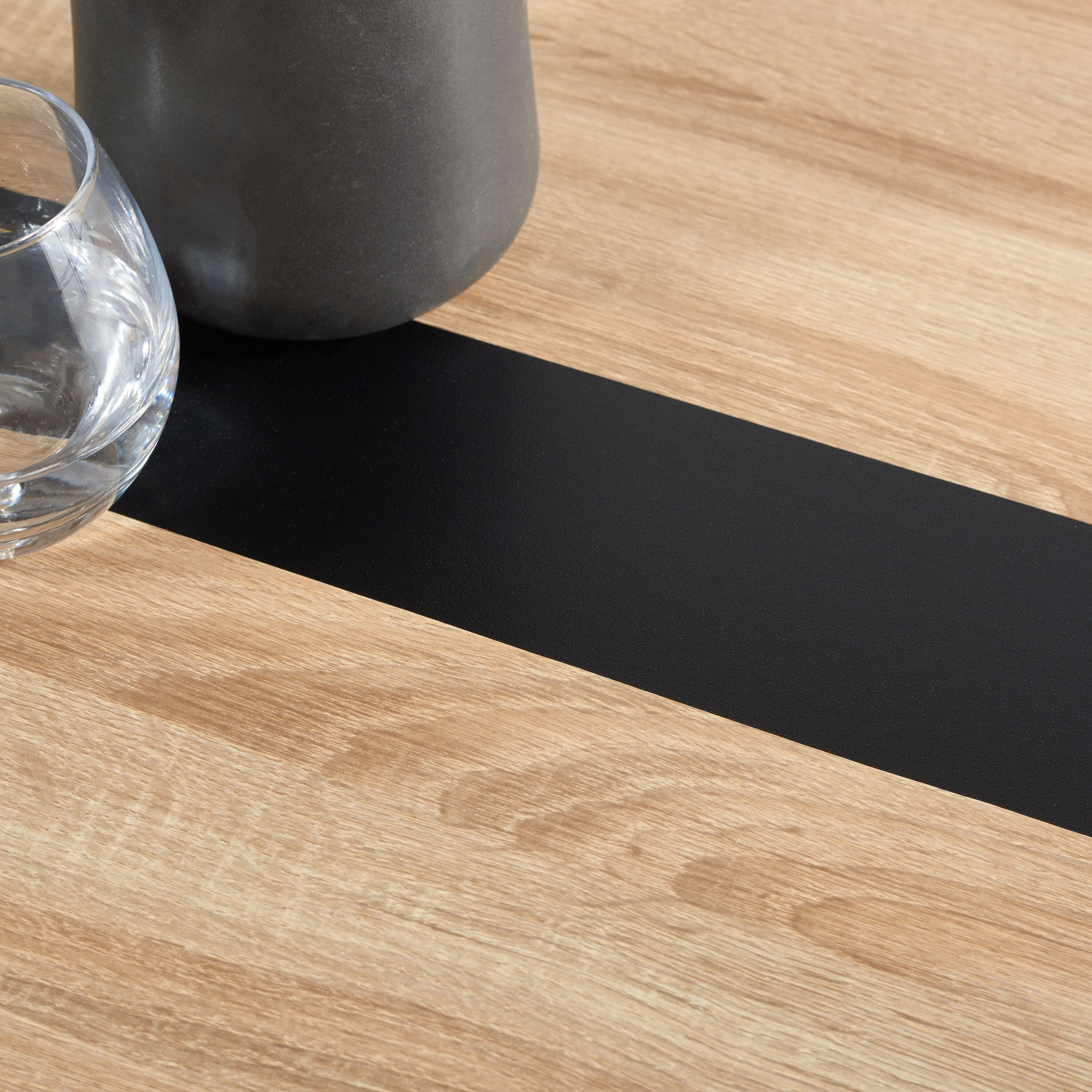 Leith Natural Wood & Black Metal Scandinavian Dining Table