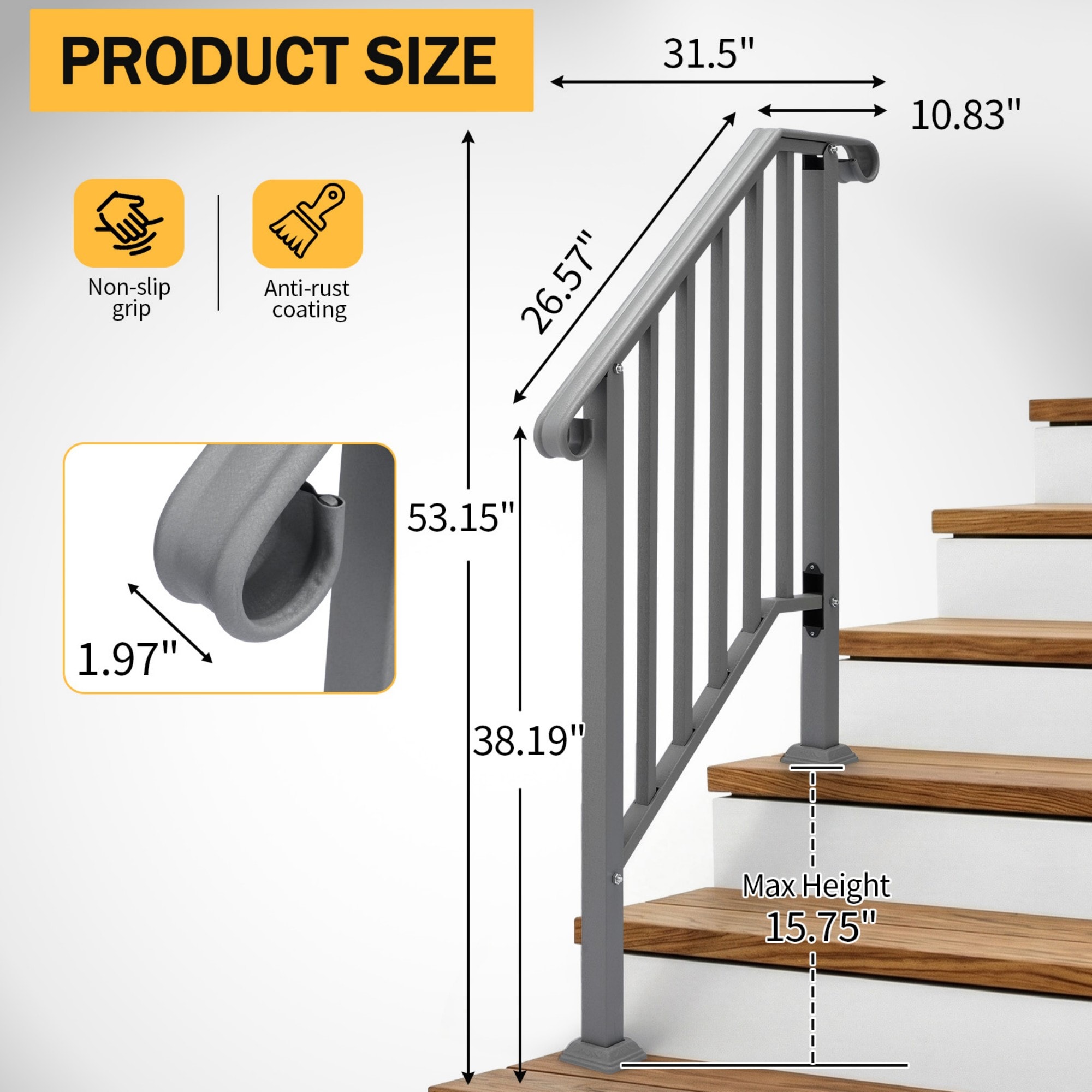 Wudkey L4-XI3X9P Interior-Stairpart-Railing - View #3
