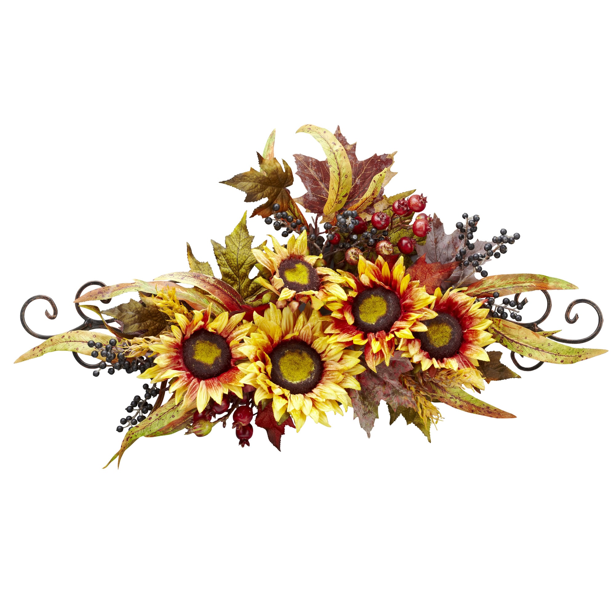 Nearly Natural 4932 27-Inches Yellow Indoor Desktop Swag Artificial flower