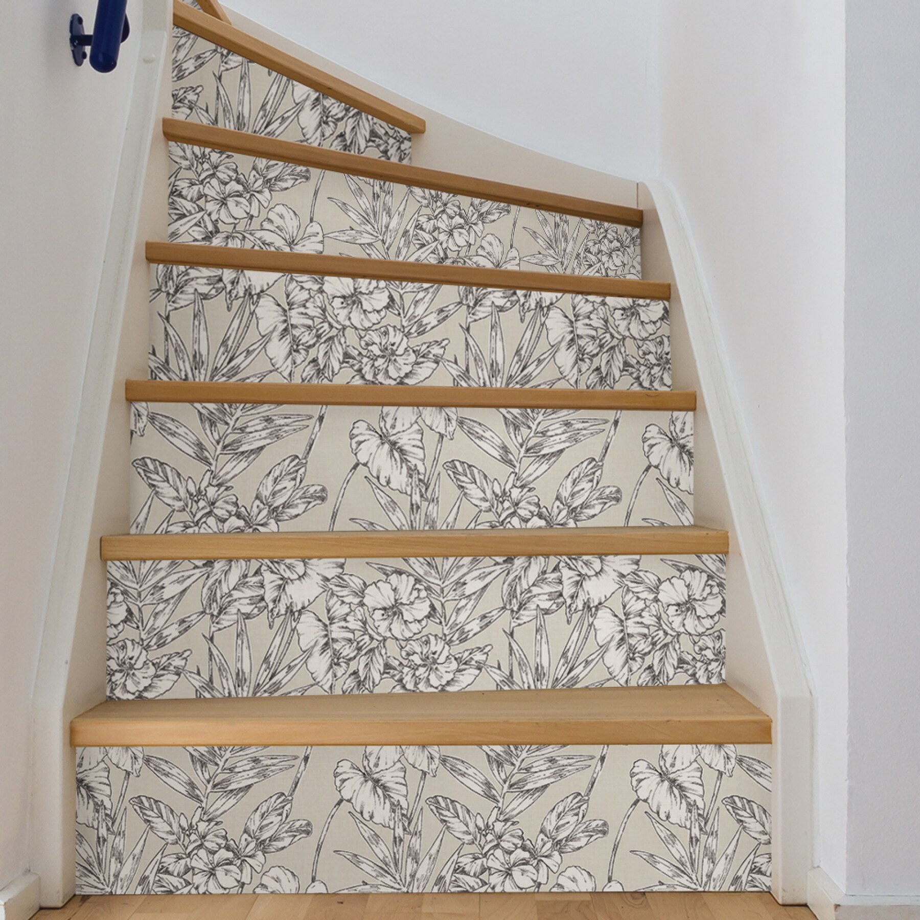 Grey Cayman Tropical Floral Peel and Stick Wallpaper
