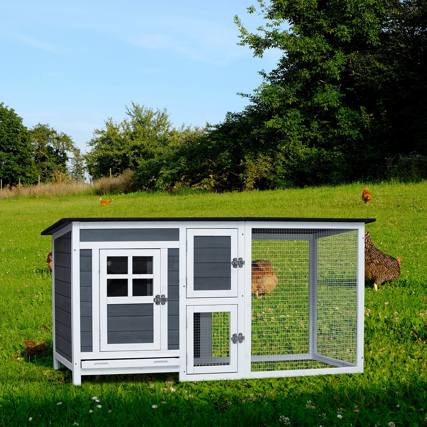 Mondawe MO-21949176 White Wood Chicken coop