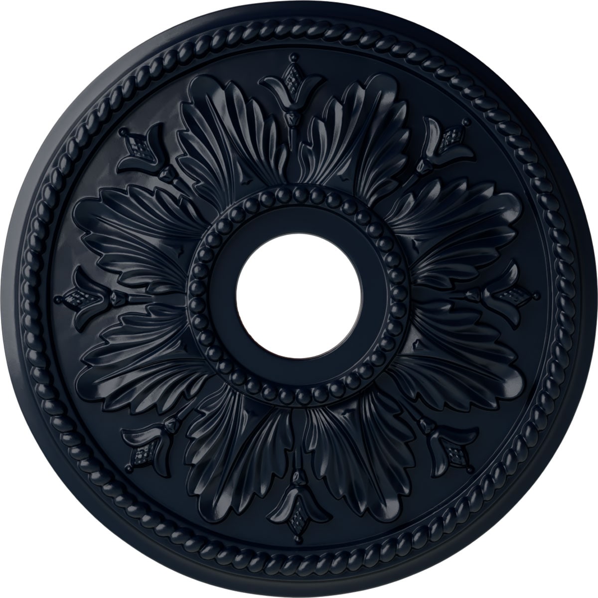 Ekena Millwork CM18ED1MDF Edinburgh 18.125-in W x 18.125-in L Painted Midnight Dream Polyurethane Whole Ceiling Medallion