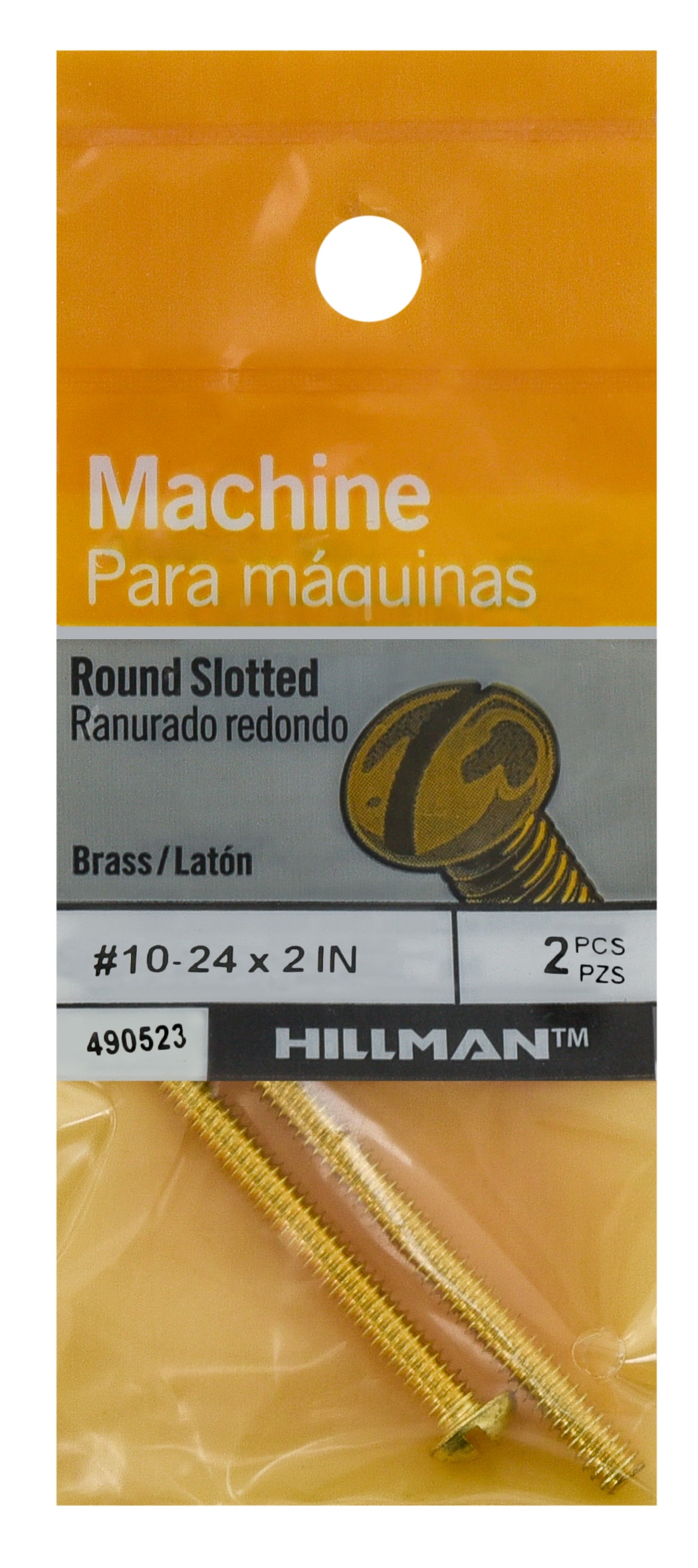 Hillman 490523 #10 - 24 x 2-in Slotted -Drive Machine screws ( 2 -Count )