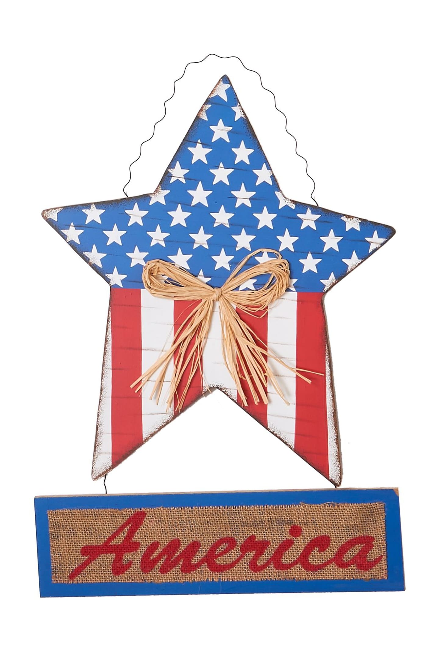 Worth Imports 1158 Wood Indoor Hanging decoration Wall art Stars 4th of July Decor