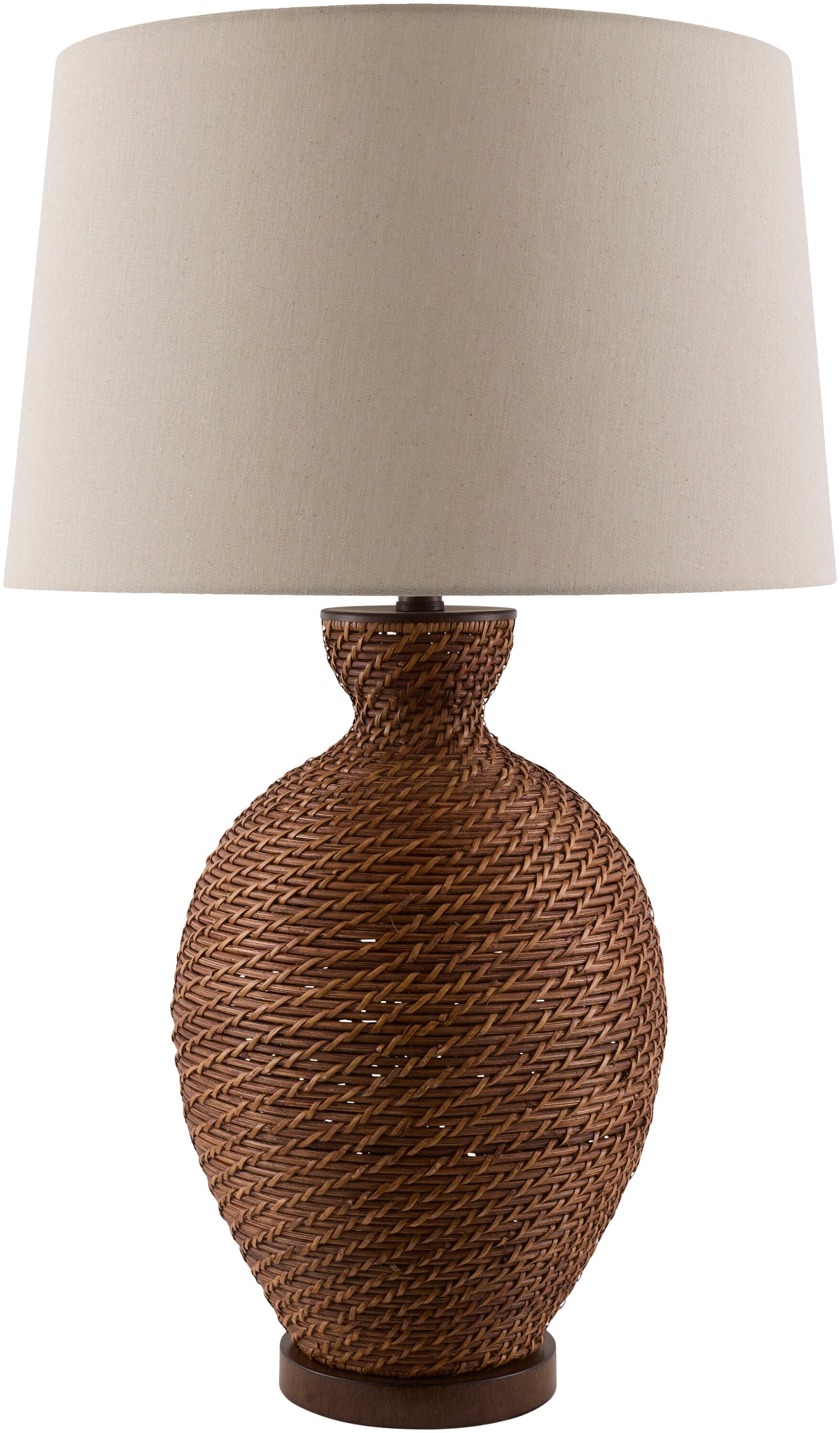 Livabliss Dingle 32-in Wheat/Dark Brown 3-way Table Lamp with Linen Shade