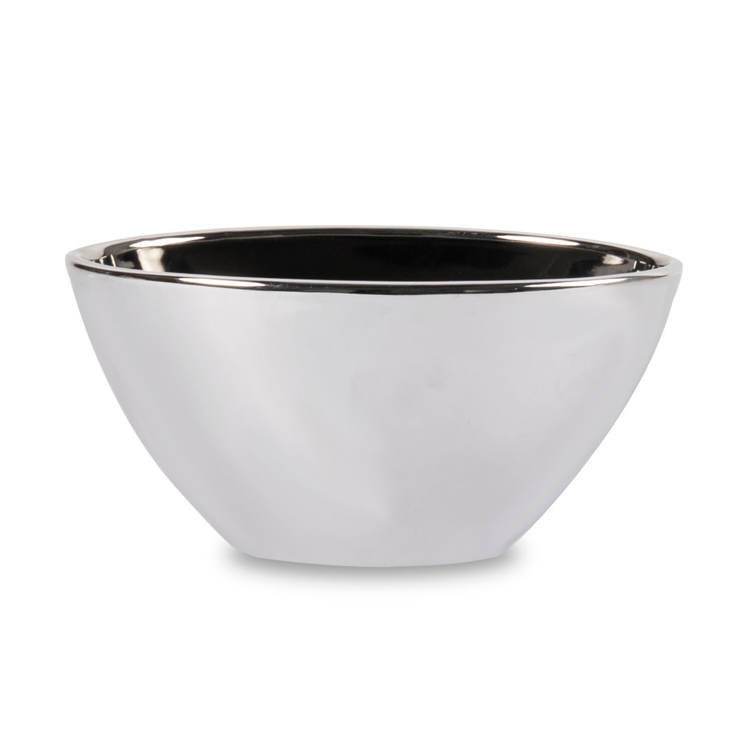 Vasesource TOZO5SV 8.0-Inches W Small Silver Ceramic Indoor/Outdoor Planter