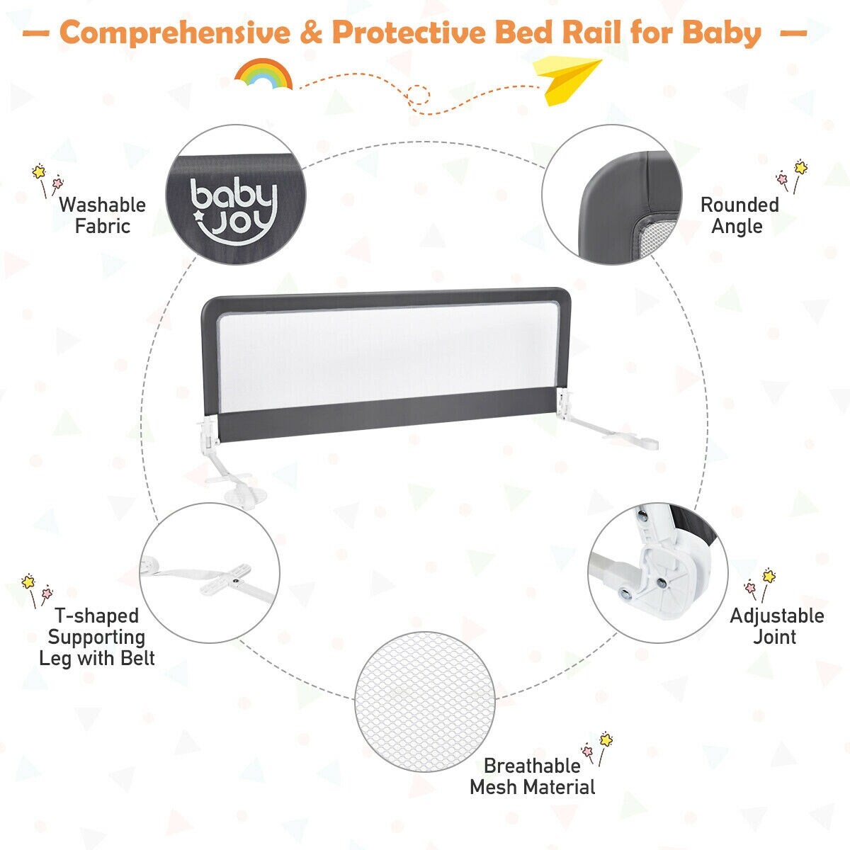 CASAINC WF-HYSN-0486GR Bed-Rails - View #5