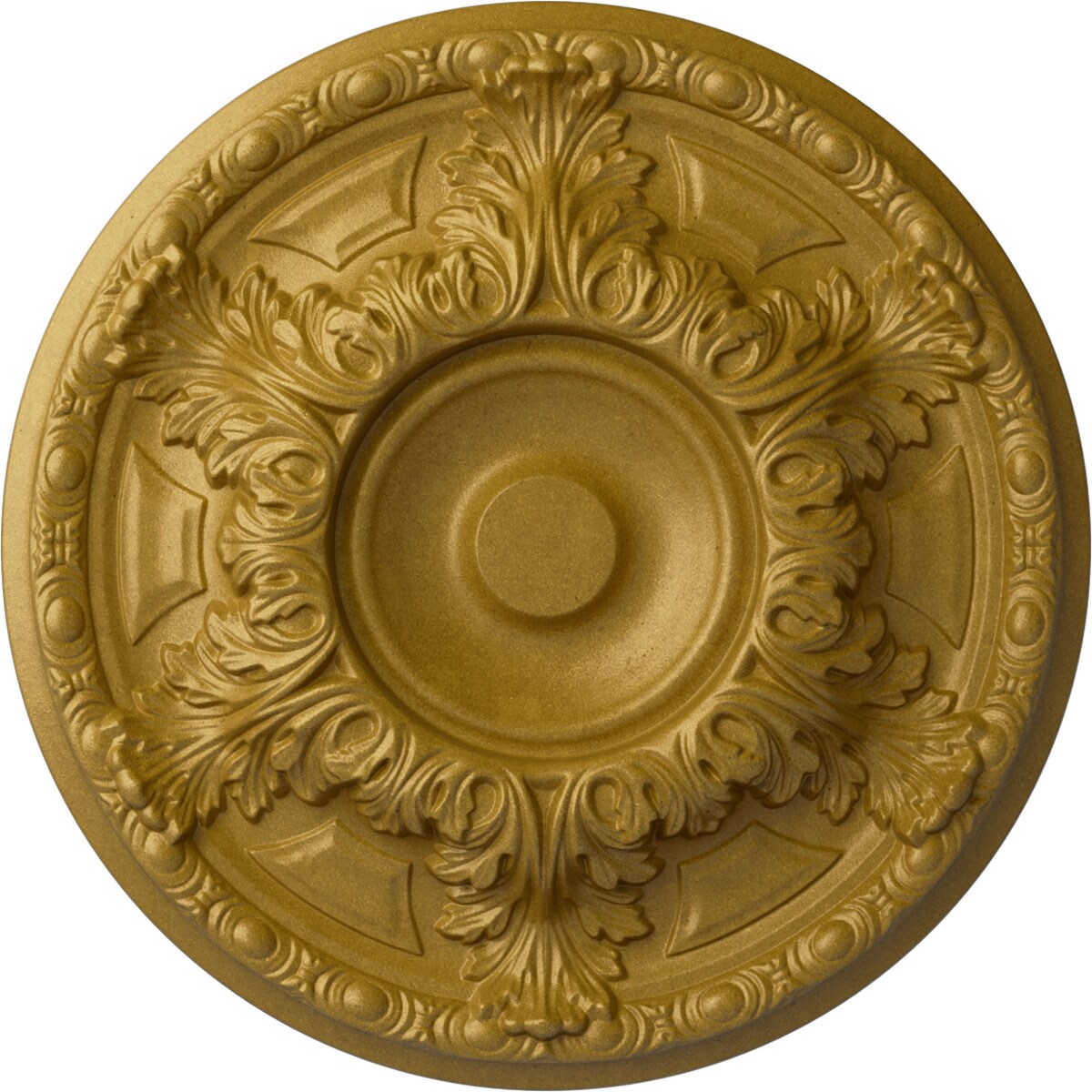 Ekena Millwork CM19GAPGS Granada 19-in W x 19-in L Painted Pharaohs Gold Polyurethane Whole Ceiling Medallion