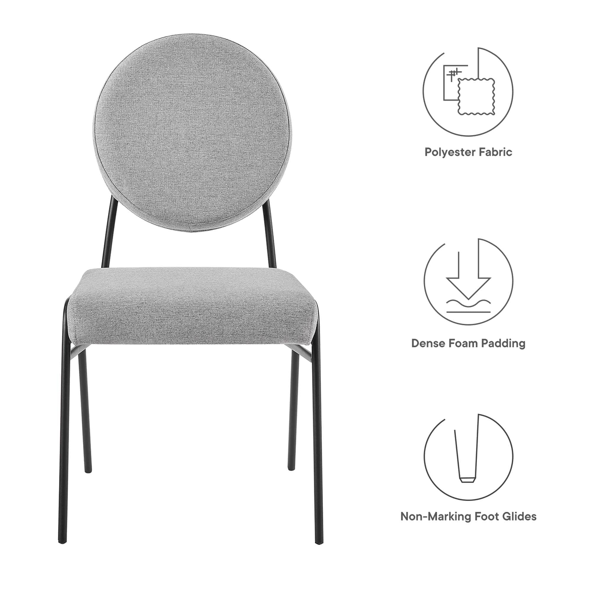 Modway EEI-6253-BLK-LGR Dining-Chairs - View #2