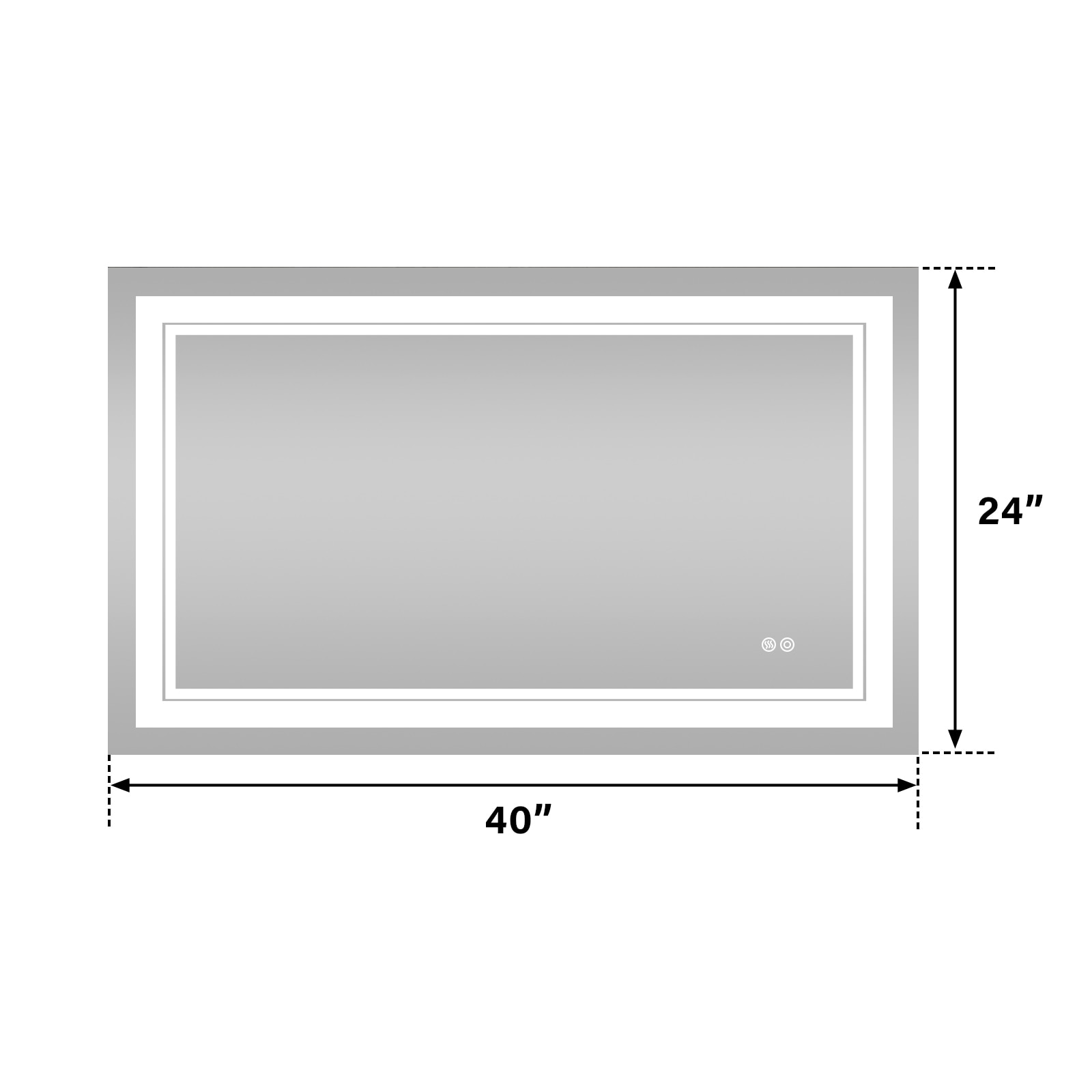 WELLFOR EX2BMFL-40-24 Framed-Bath-Mirrors - View #13