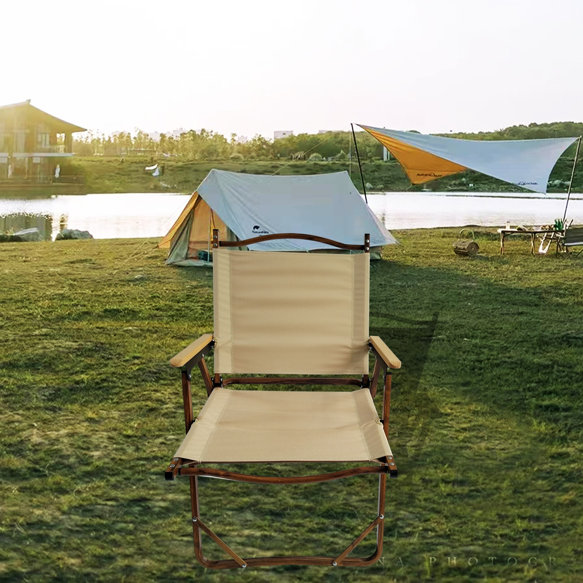 Blisstyle Comfy Foldable and Portable Chair with Armrests Aluminium ...