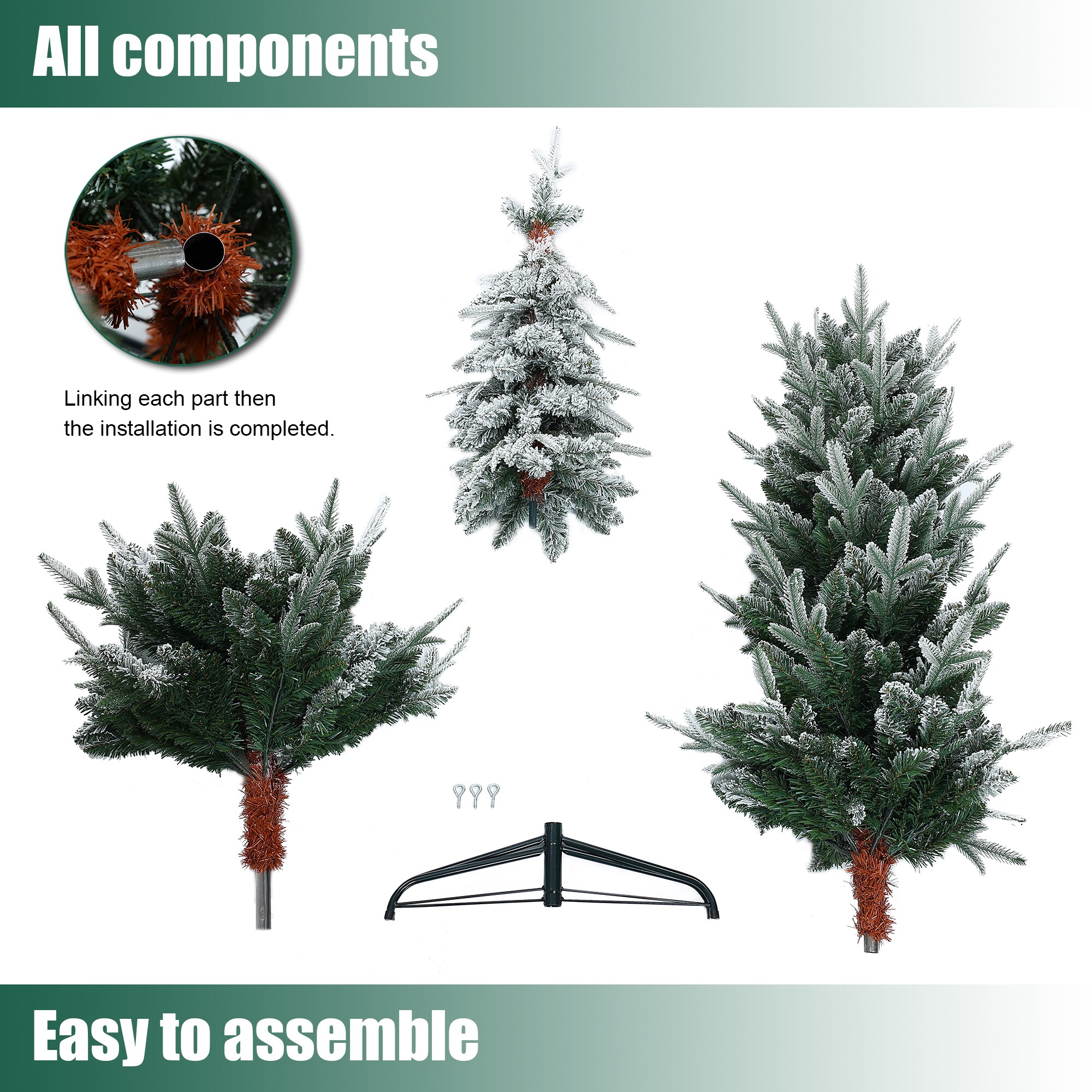 LuxenHome WHAP1782 Artificial-Christmas-Trees - View #5