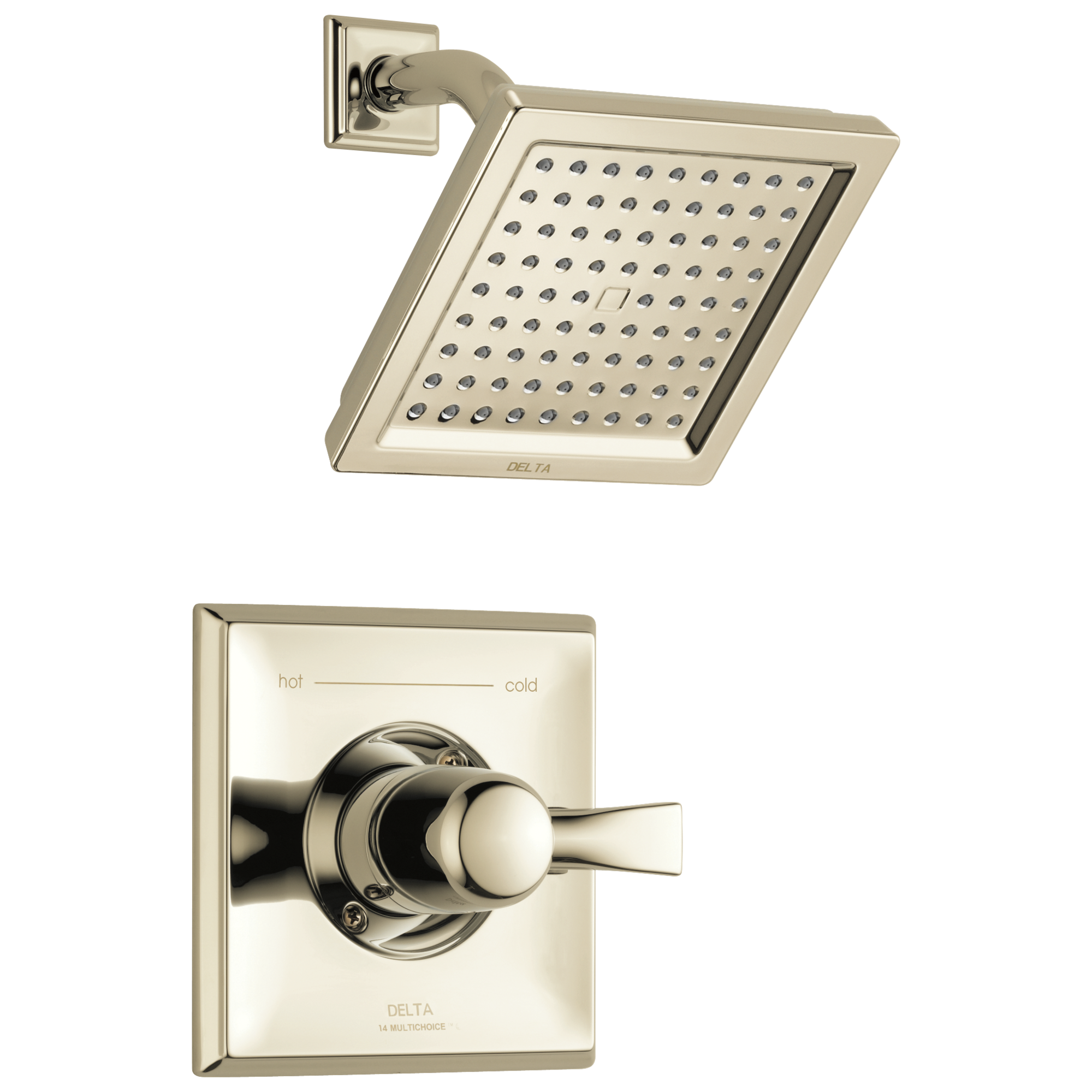 Delta T14251-PN-WE Dryden Polished Nickel 1-handle Single function 6.5625-Inches Square Shower Faucet
