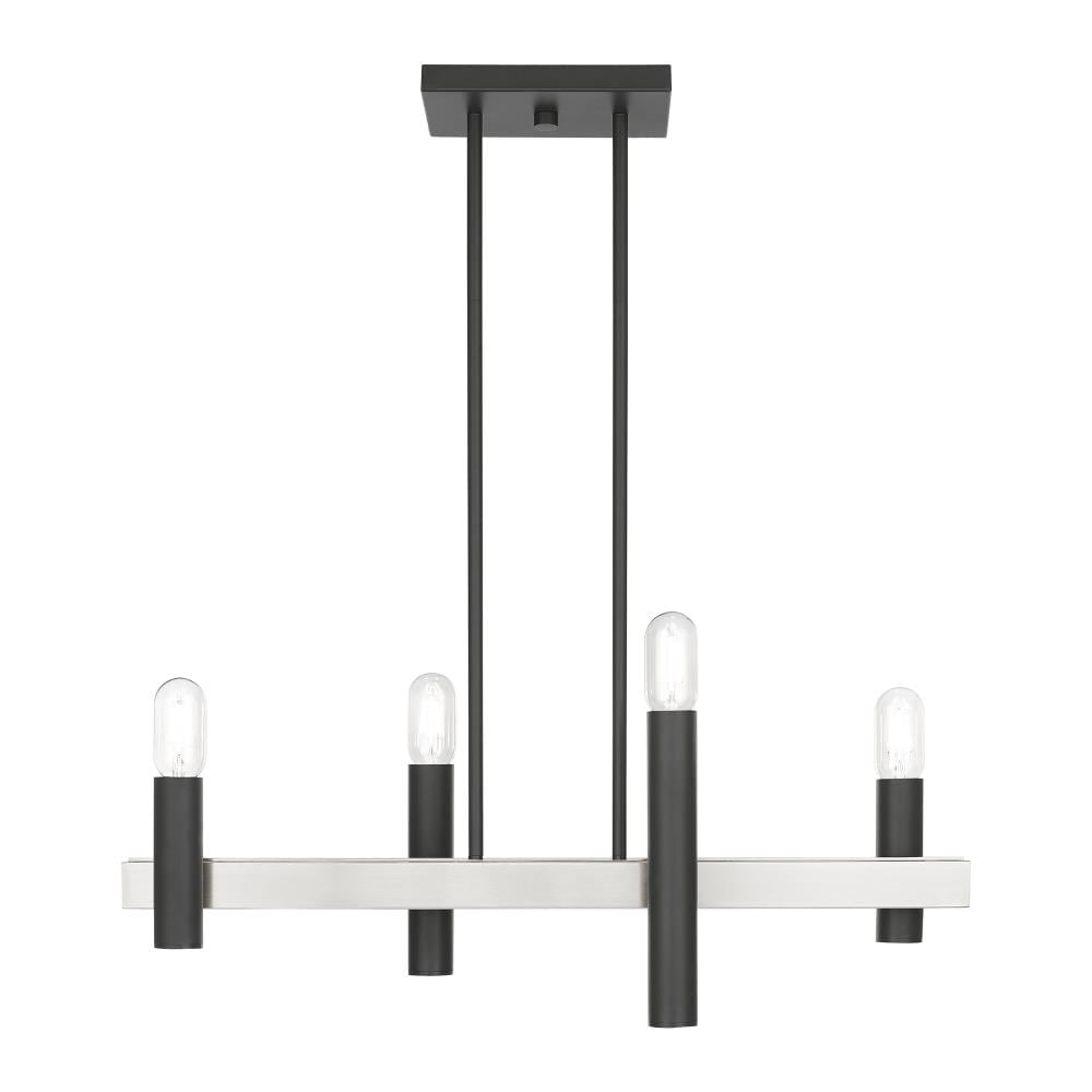 Livex Lighting 46864-76 Helsinki 4 -Light Matte Gray Mid-century For Use in Bathrooms, Bedrooms, Dining Rooms, Foyers, Kitchens, Living Rooms Chandelier