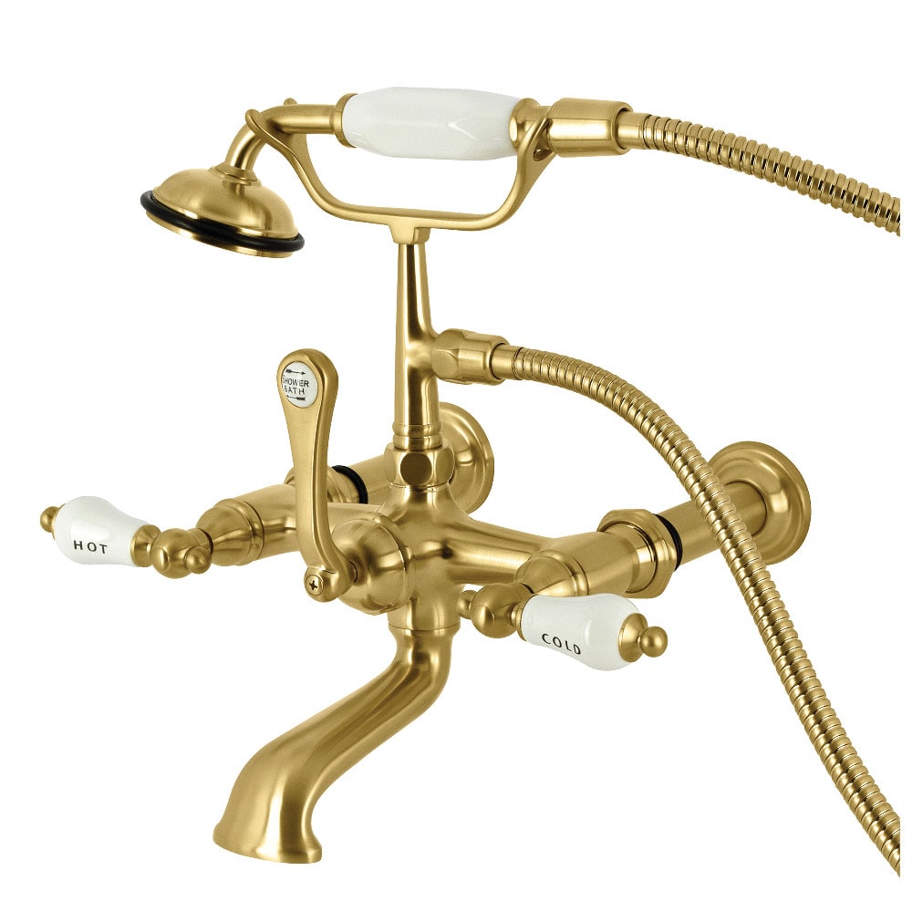 Kingston Brass  CC545T Vintage Wall Mounted Tub Filler with BuiltIn Diverter  Includes Hand Shower