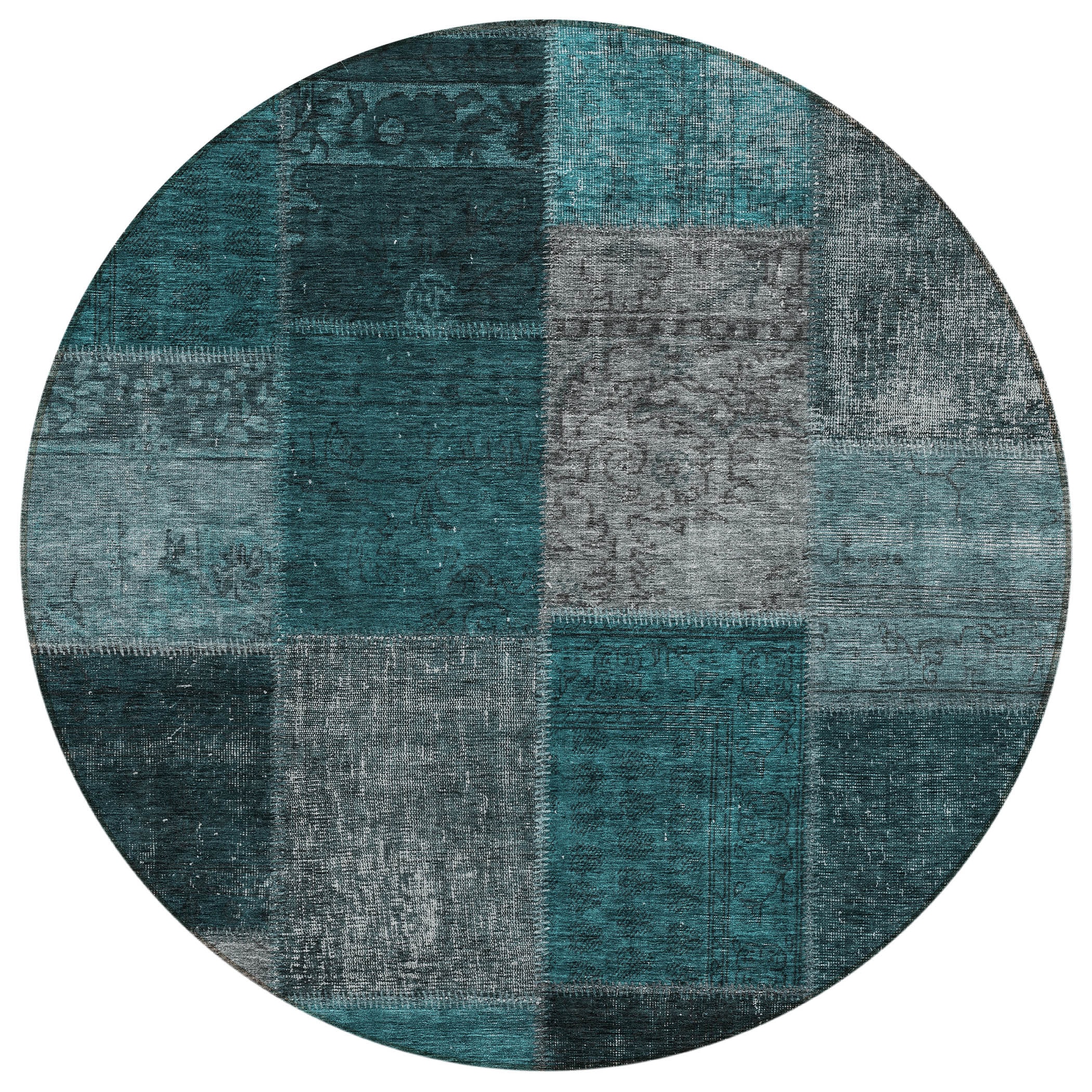 Addison Rugs ACN663TE8RO Chantille ACN663TE 8 x 8 (ft) Polyester Aloe Round Indoor/Outdoor Geometric Machine washable Area rug
