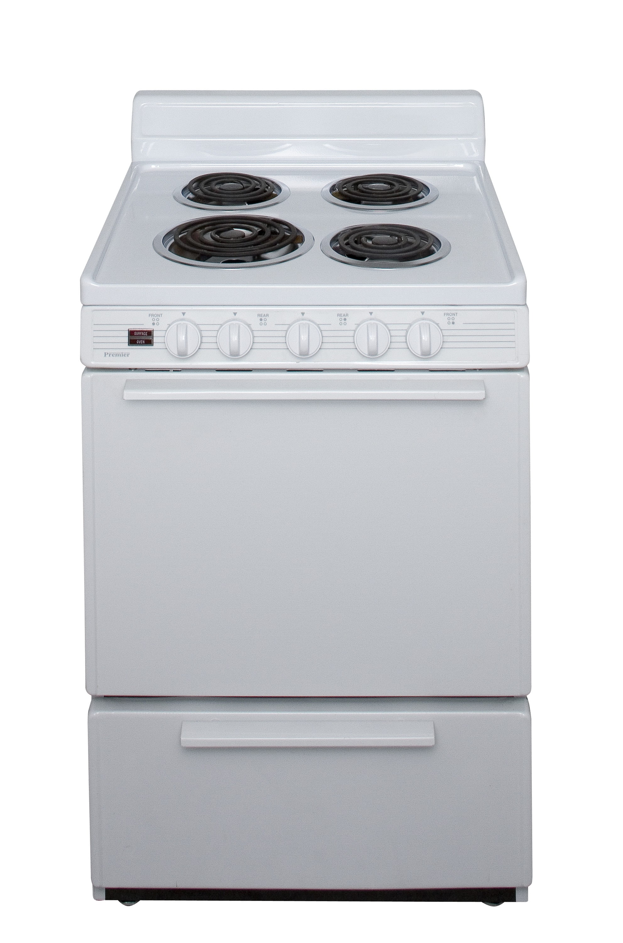 Hotpoint 24 Freestanding Electric Range with 4 Coil Burners, 2.9 Cu. Ft.  Single Oven - White