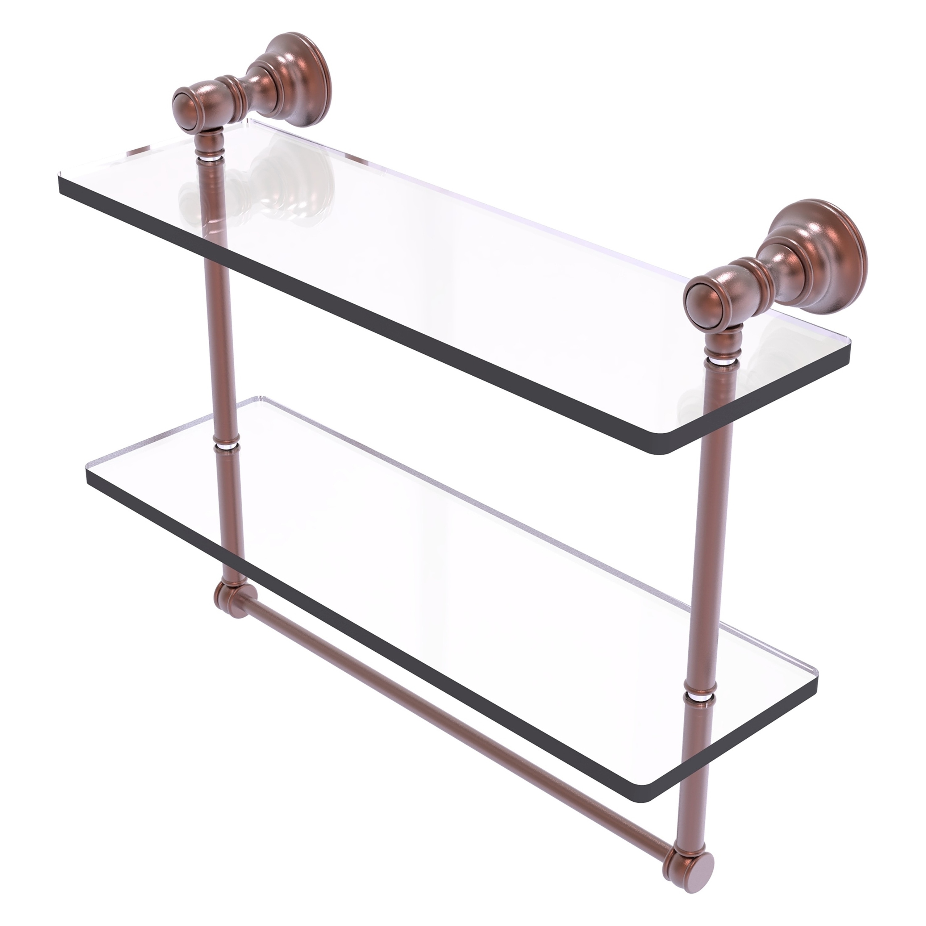 Allied Brass CL-2-16TB-CA Carolina Antique Copper 2 -Tier Wall mount Bathroom Shelf ( 16-in x 9.5-in x 5-in )